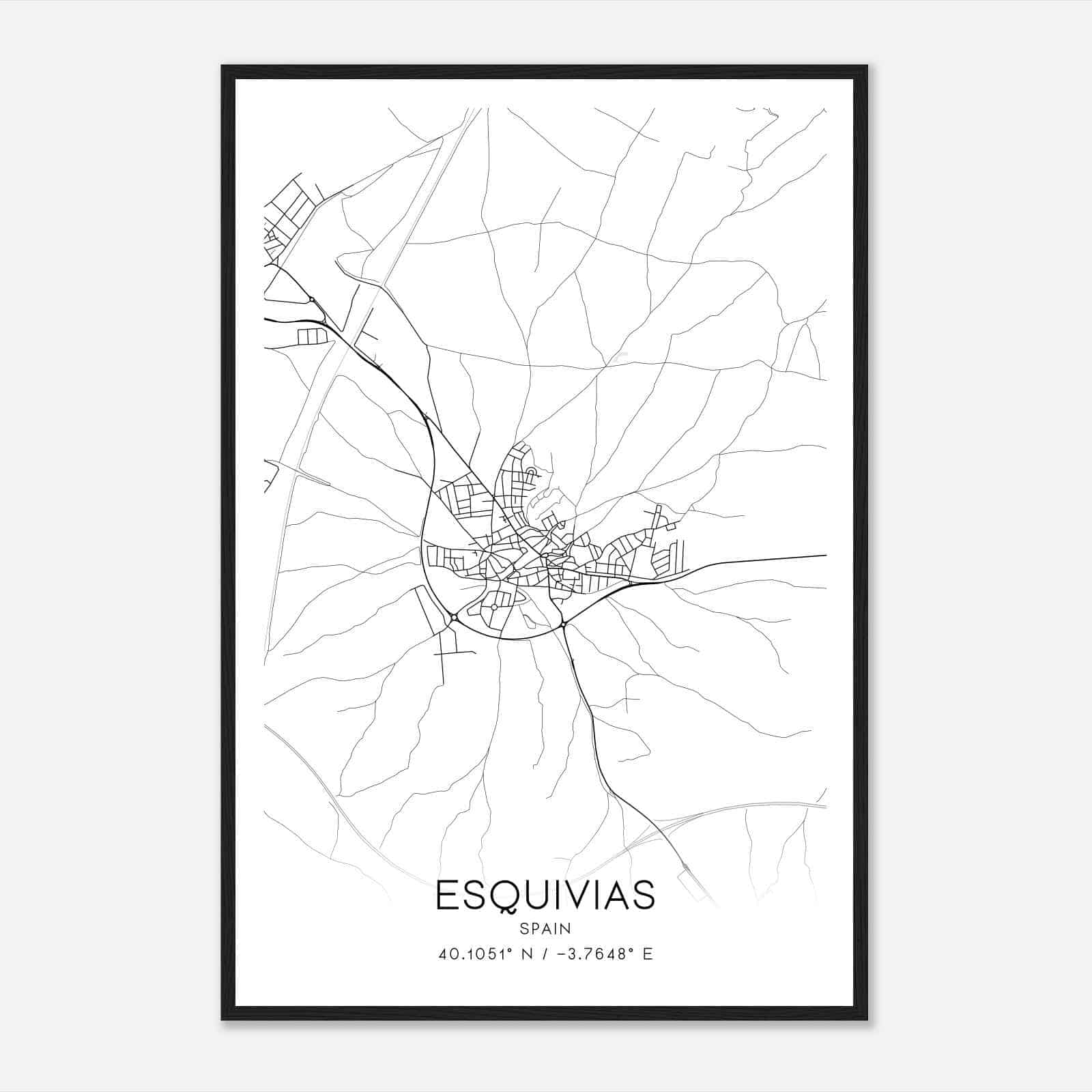 Esquivias Spain Map Poster, Modern Home Decor Wall Art Print Esquivias Spain Map Poster, Modern Home Decor Wall Art Print