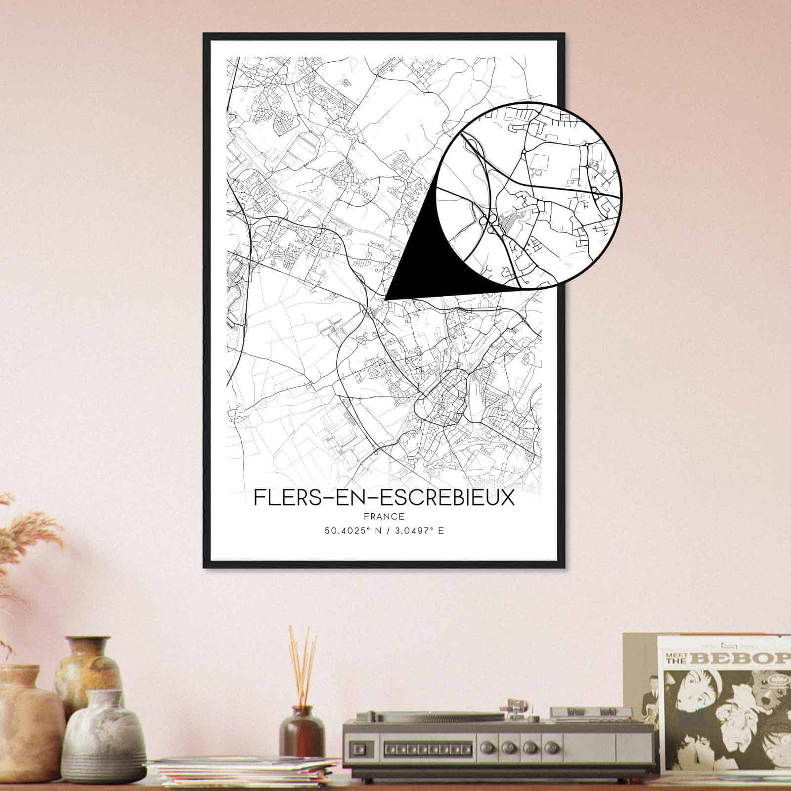 Deerfield Kansas Map Poster, Modern Home Decor Wall Art Print (Copy)