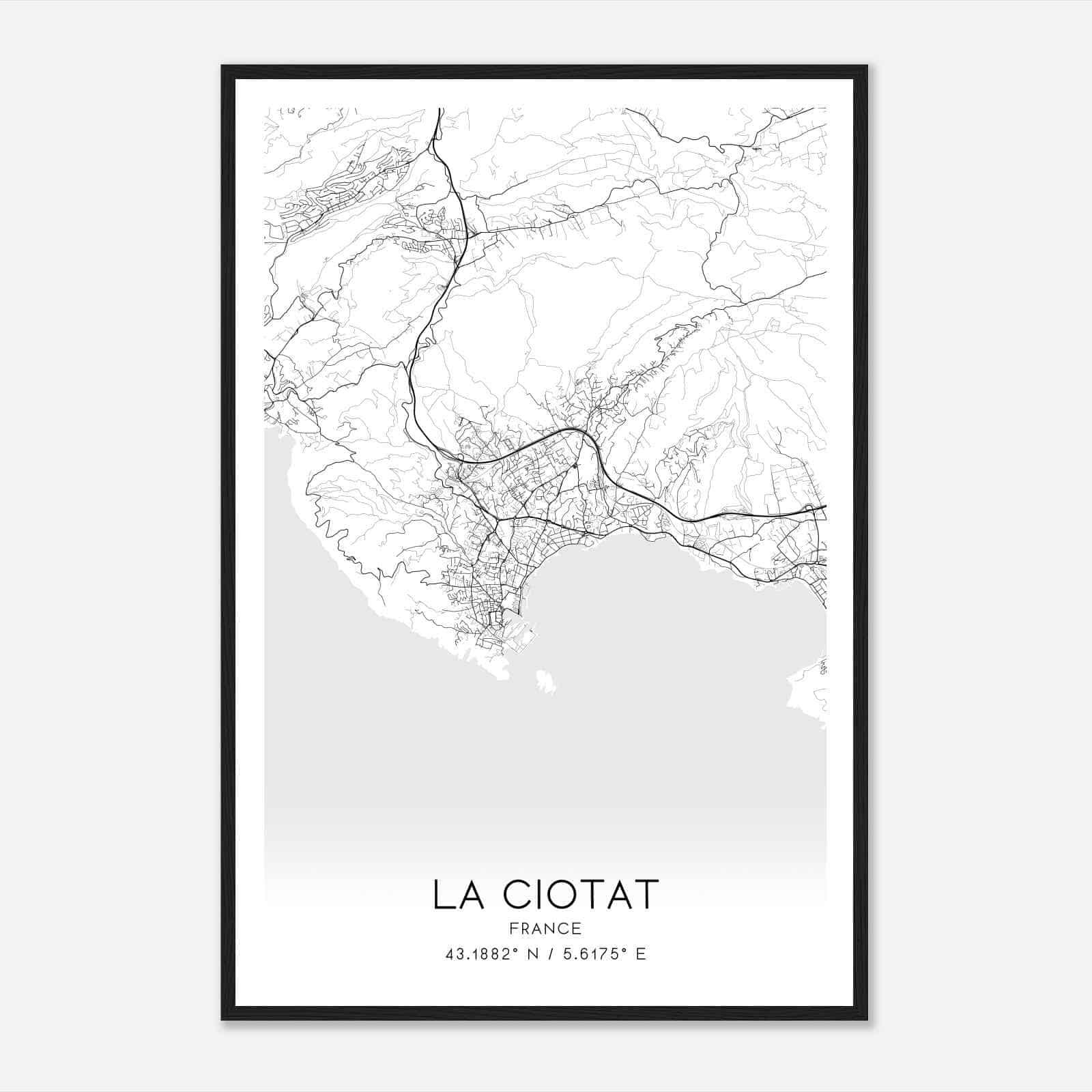 La Ciotat France Map Poster, Modern Home Decor Wall Art Print