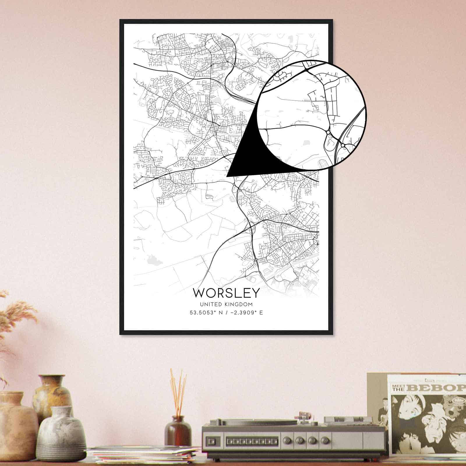 Deerfield Kansas Map Poster, Modern Home Decor Wall Art Print (Copy)