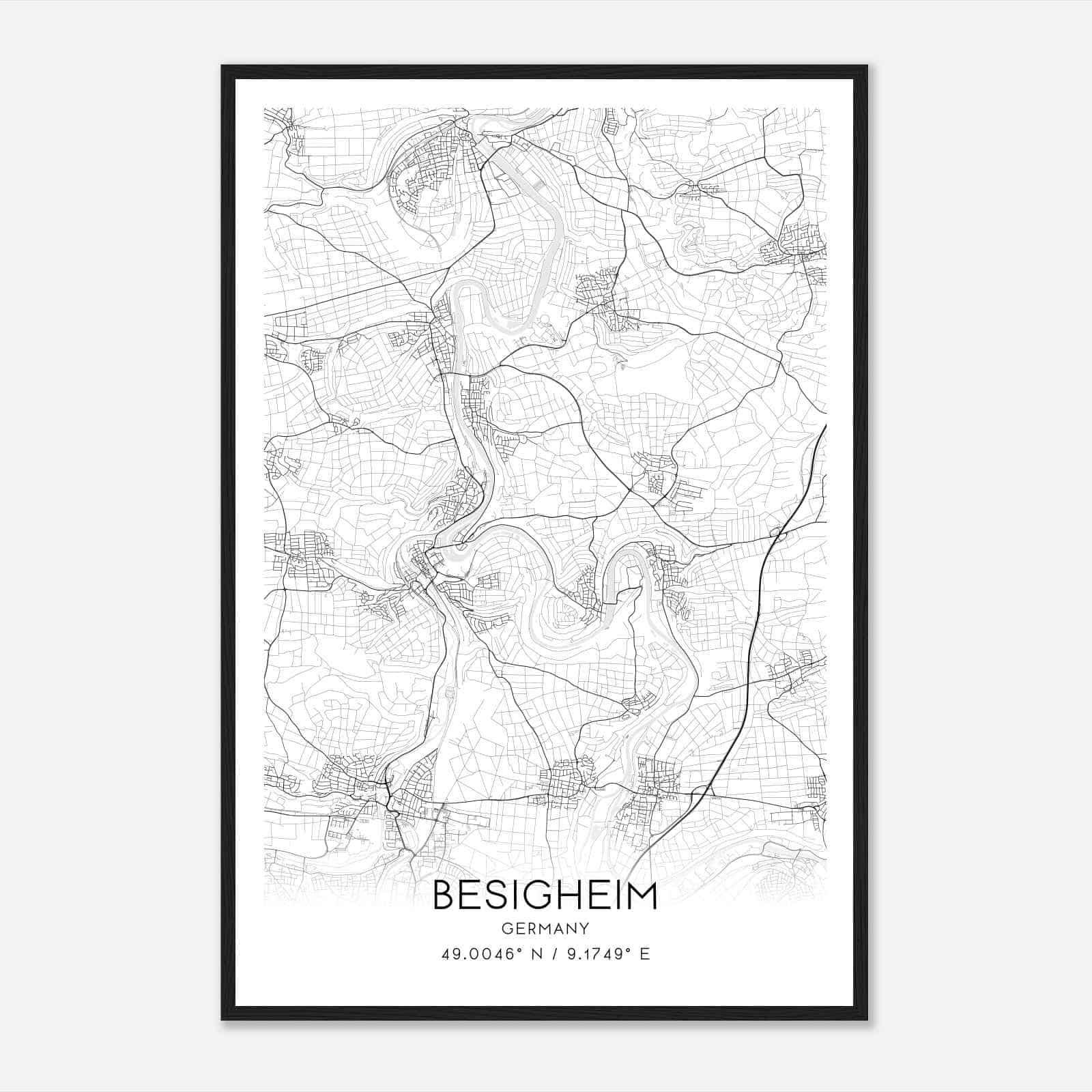 Besigheim Germany Map Poster, Modern Home Decor Wall Art Print Besigheim Germany Map Poster, Modern Home Decor Wall Art Print
