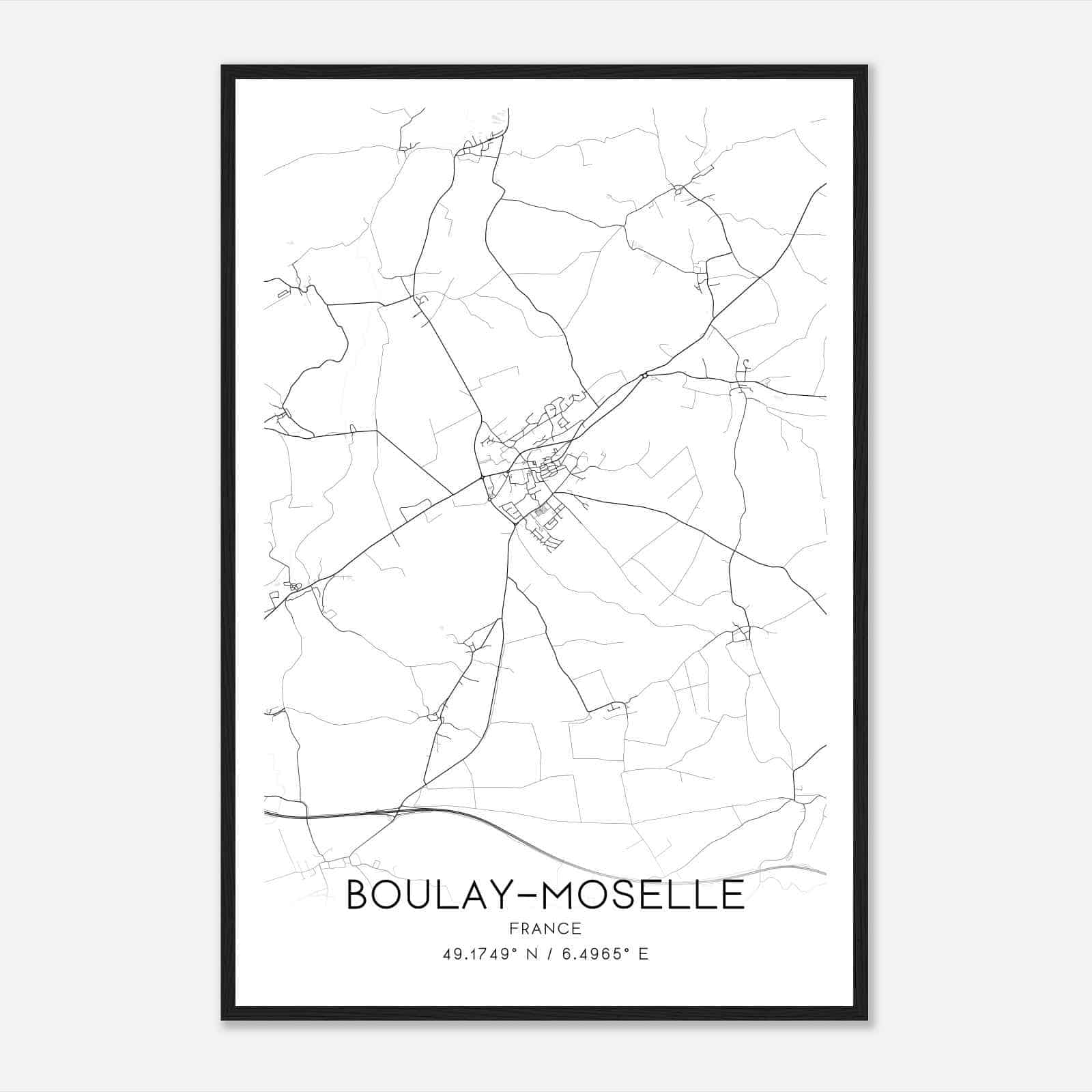 Boulay-Moselle France Map Poster, Modern Home Decor Wall Art Print