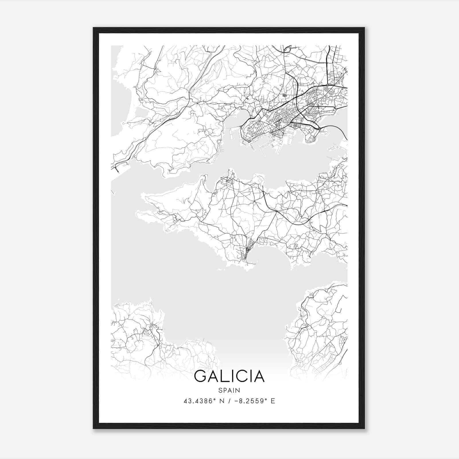 Ares Spain Map Poster, Modern Home Decor Wall Art Print