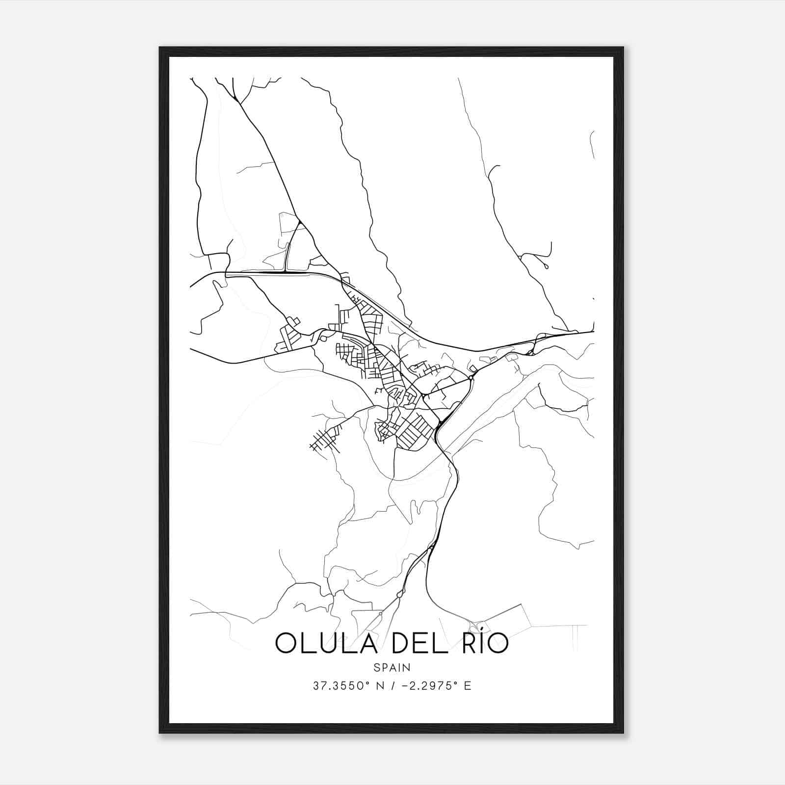 Olula del Rio Spain Map Poster, Modern Home Decor Wall Art Print