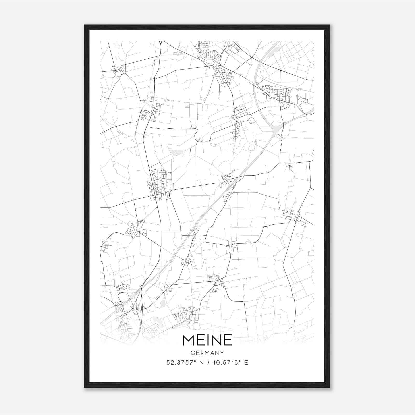 Meine Germany Map Poster, Modern Home Decor Wall Art Print