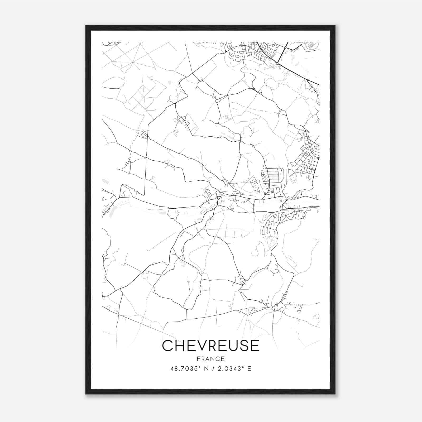 Chevreuse France Map Poster, Modern Home Decor Wall Art Print Chevreuse France Map Poster, Modern Home Decor Wall Art Print