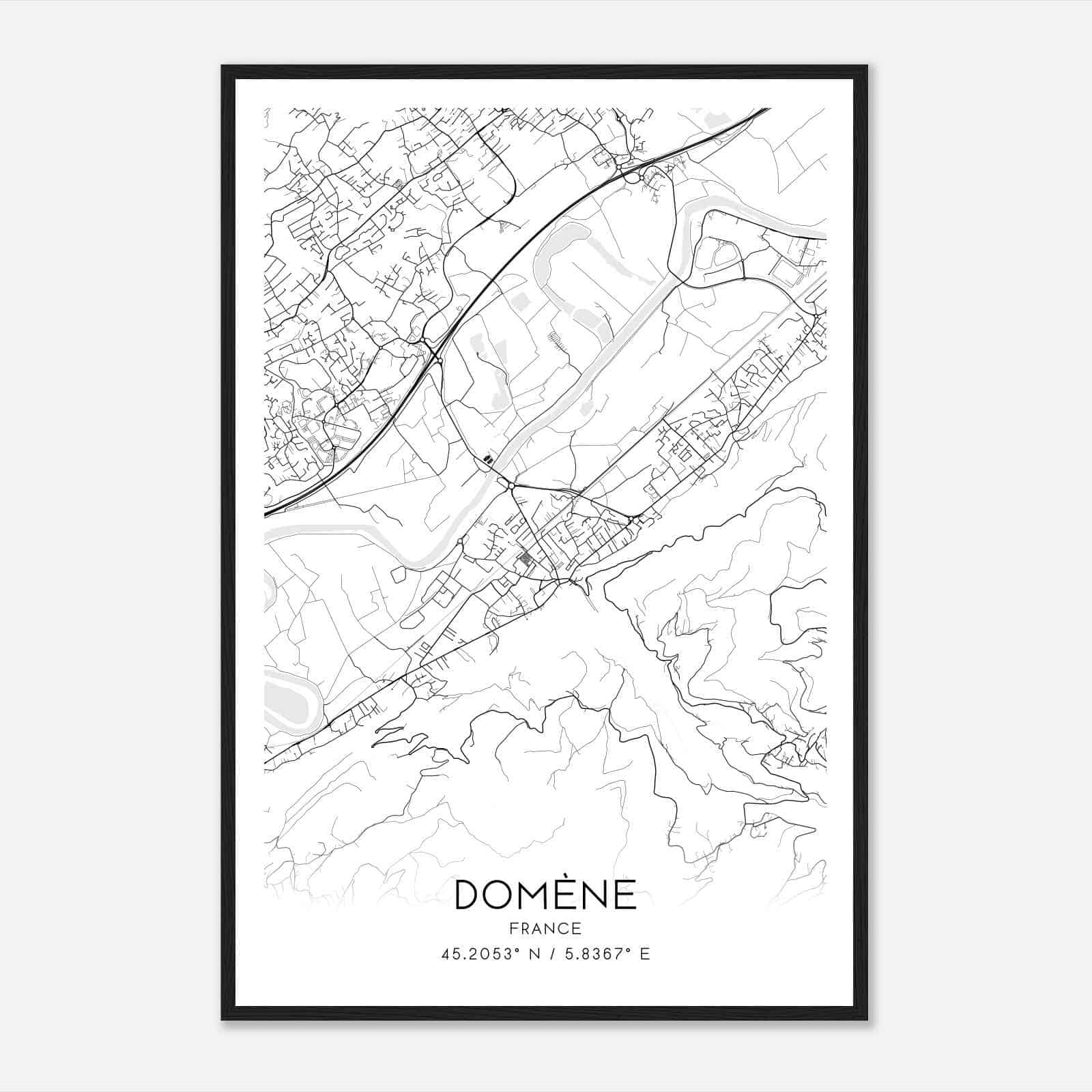 Domene France Map Poster, Modern Home Decor Wall Art Print