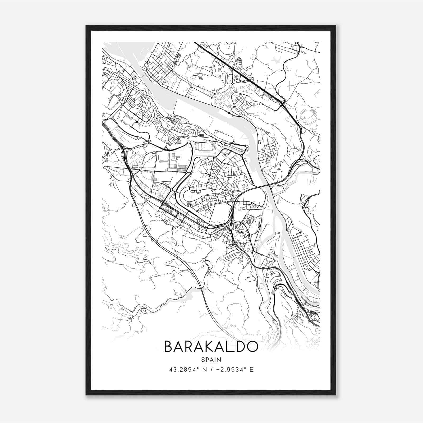 San Vicente de Baracaldo Spain Map Poster, Modern Home Decor Wall Art Print