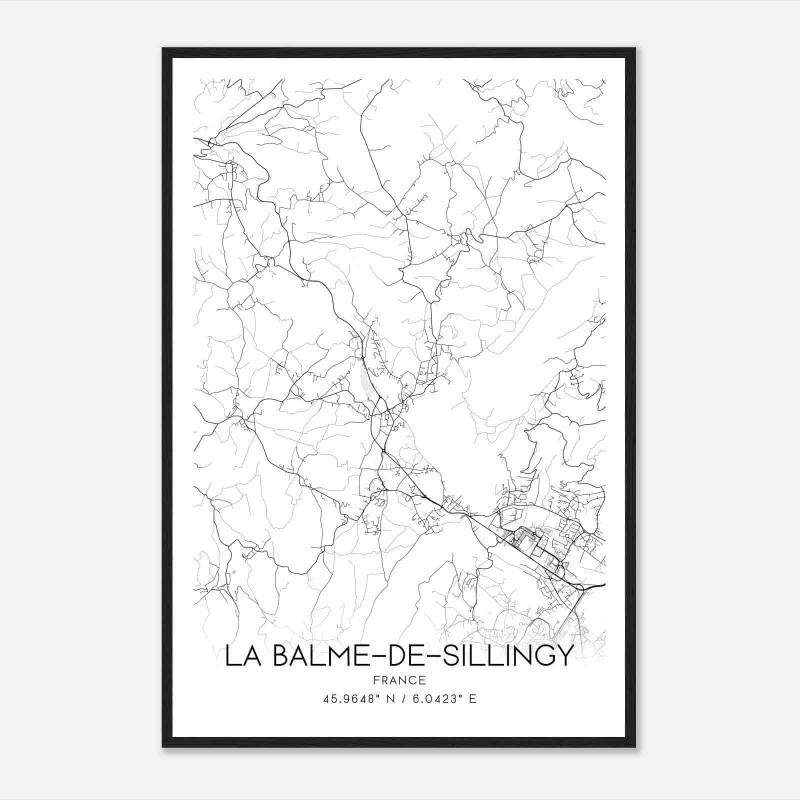 La Balme-de-Sillingy France Map Poster, Modern Home Decor Wall Art Print