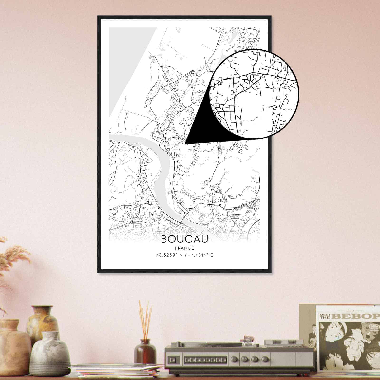 Deerfield Kansas Map Poster, Modern Home Decor Wall Art Print (Copy)