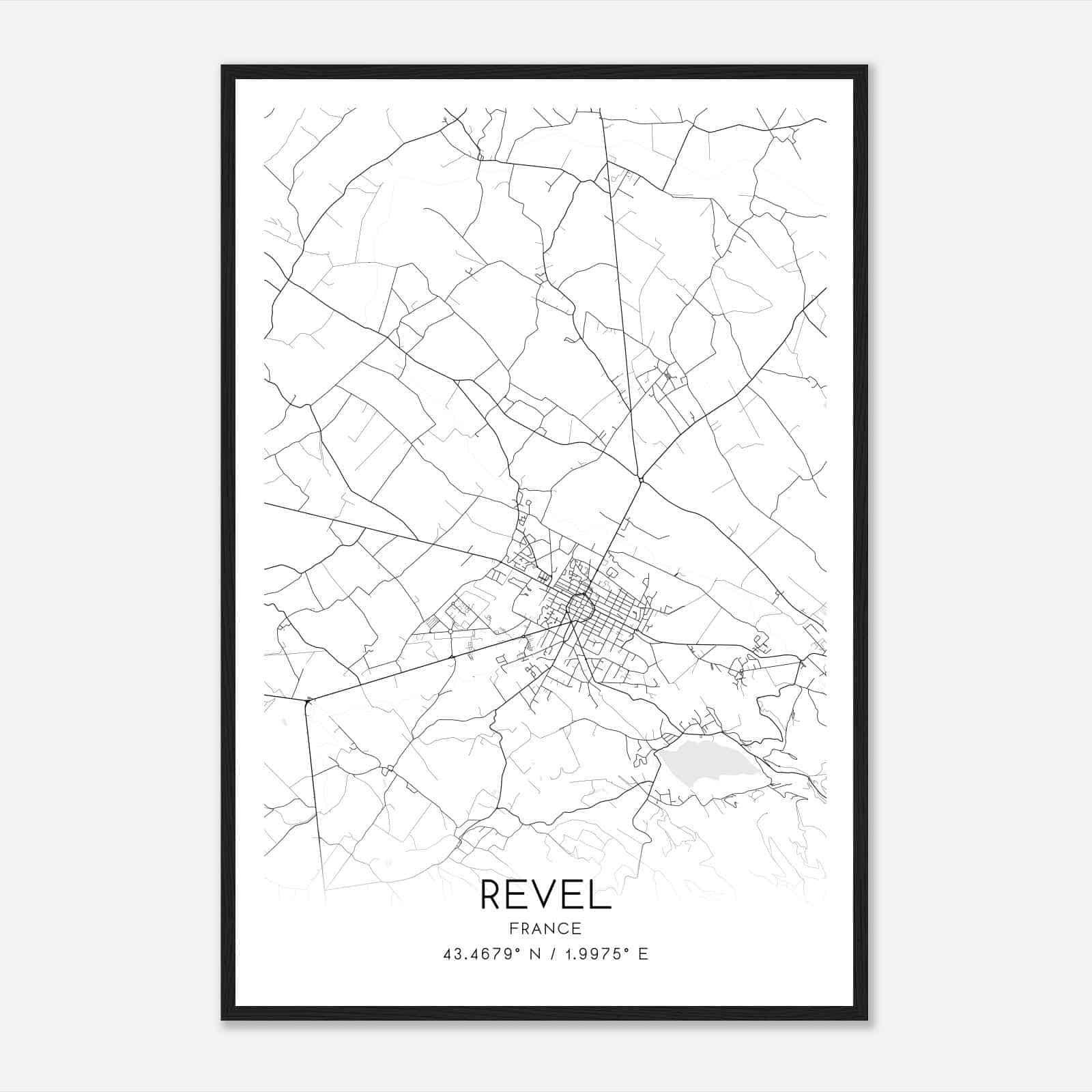 Revel France Map Poster, Modern Home Decor Wall Art Print
