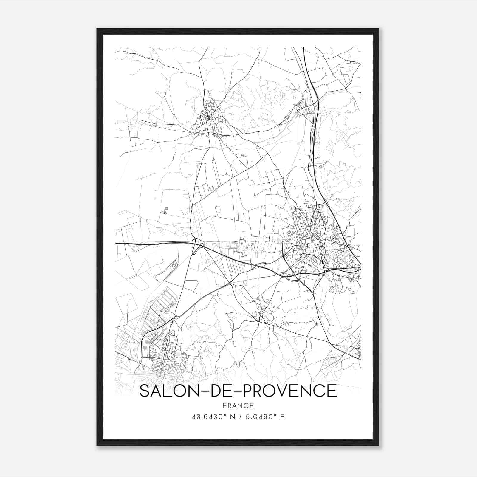 Salon-de-Provence France Map Poster, Modern Home Decor Wall Art Print