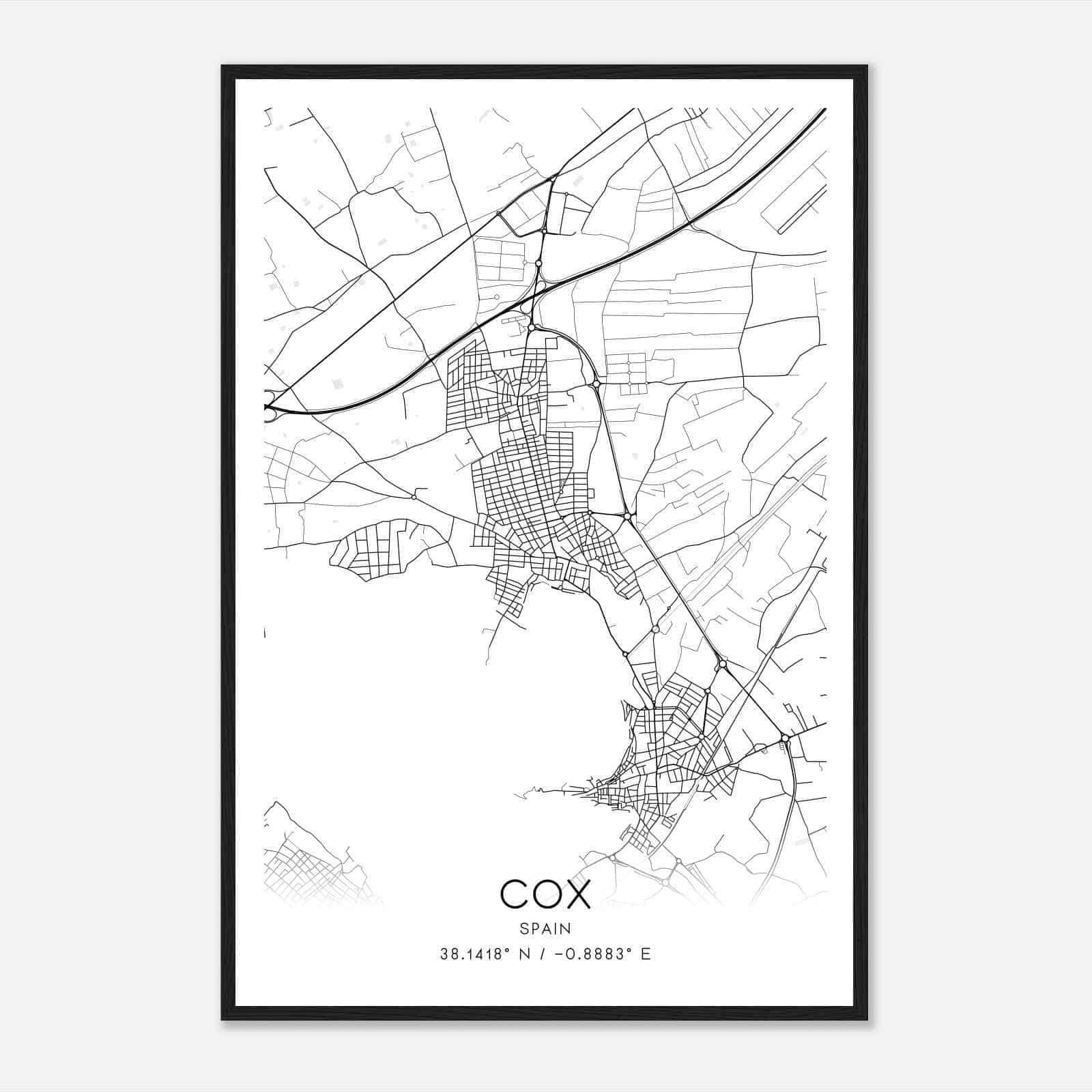 Cox Spain Map Poster, Modern Home Decor Wall Art Print