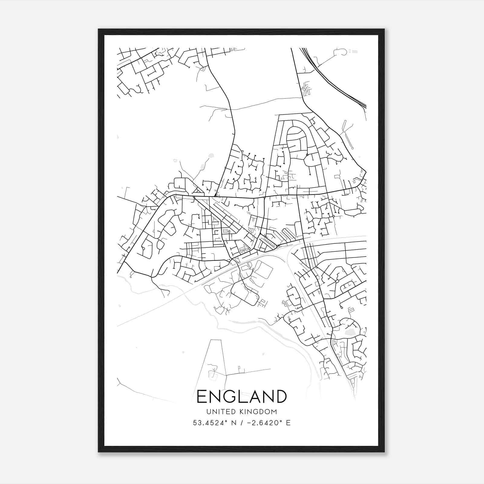 Earlestown United Kingdom Map Poster, Modern Home Decor Wall Art Print