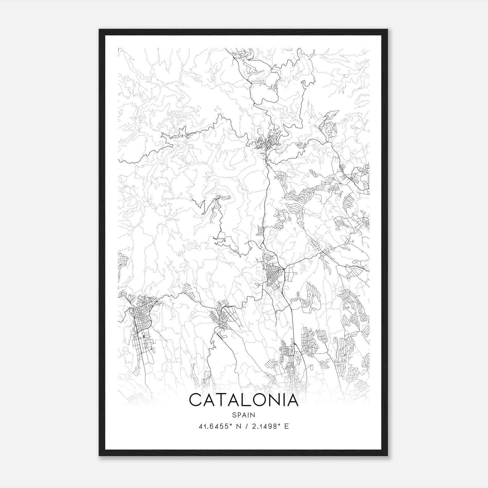 Caldas de Montbuy Spain Map Poster, Modern Home Decor Wall Art Print
