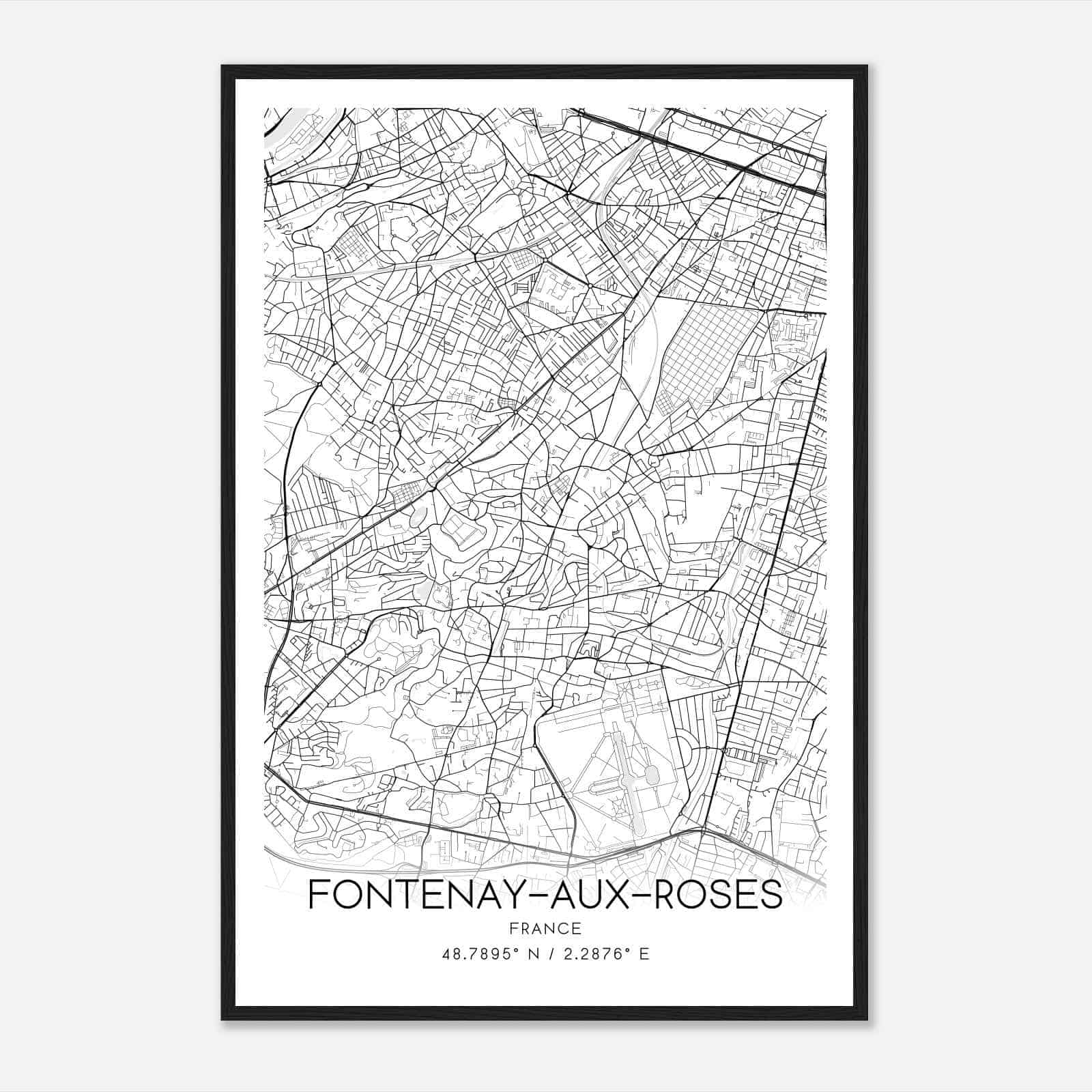 Fontenay-aux-Roses France Map Poster, Modern Home Decor Wall Art Print Fontenay-aux-Roses France Map Poster, Modern Home Decor Wall Art Print