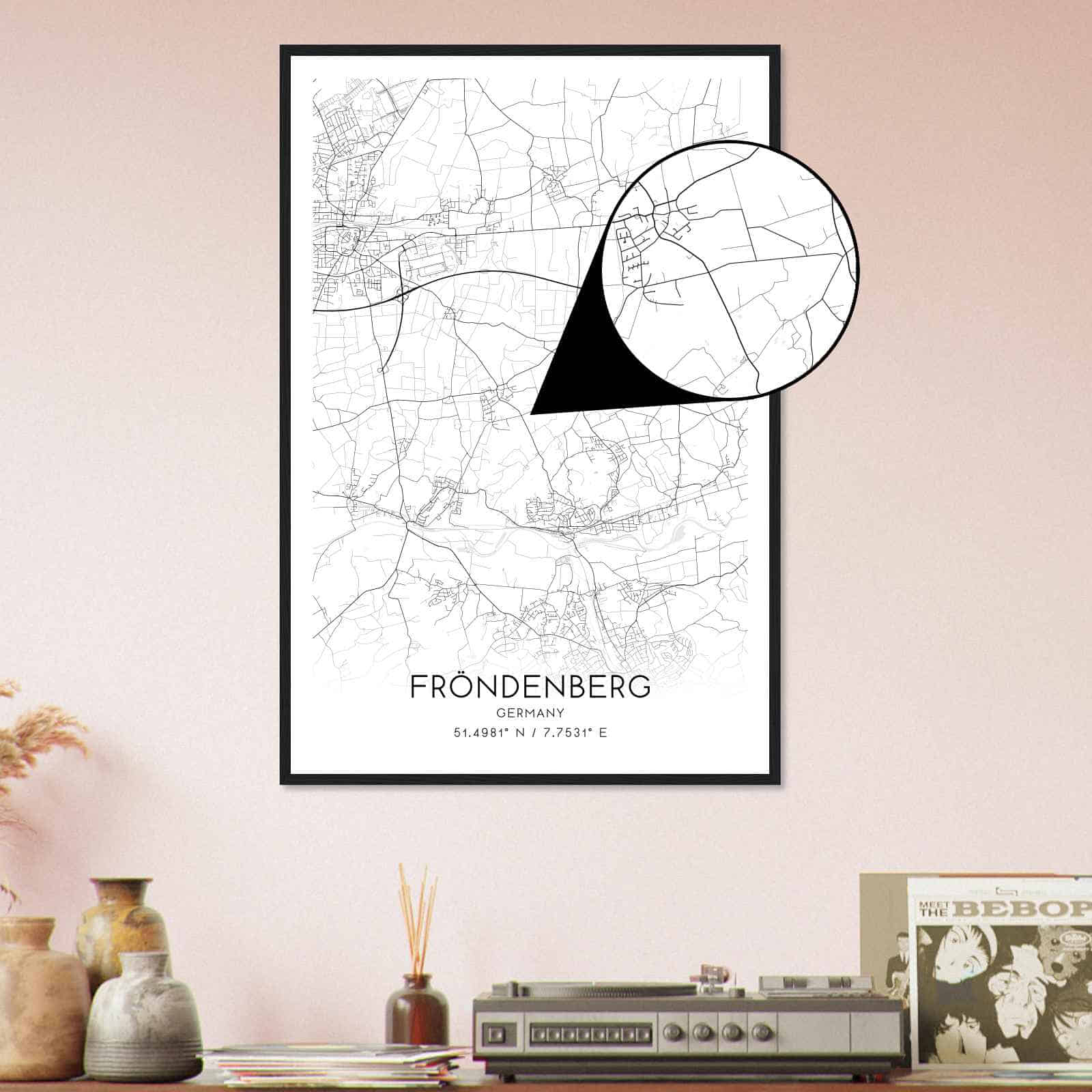 Deerfield Kansas Map Poster, Modern Home Decor Wall Art Print (Copy)