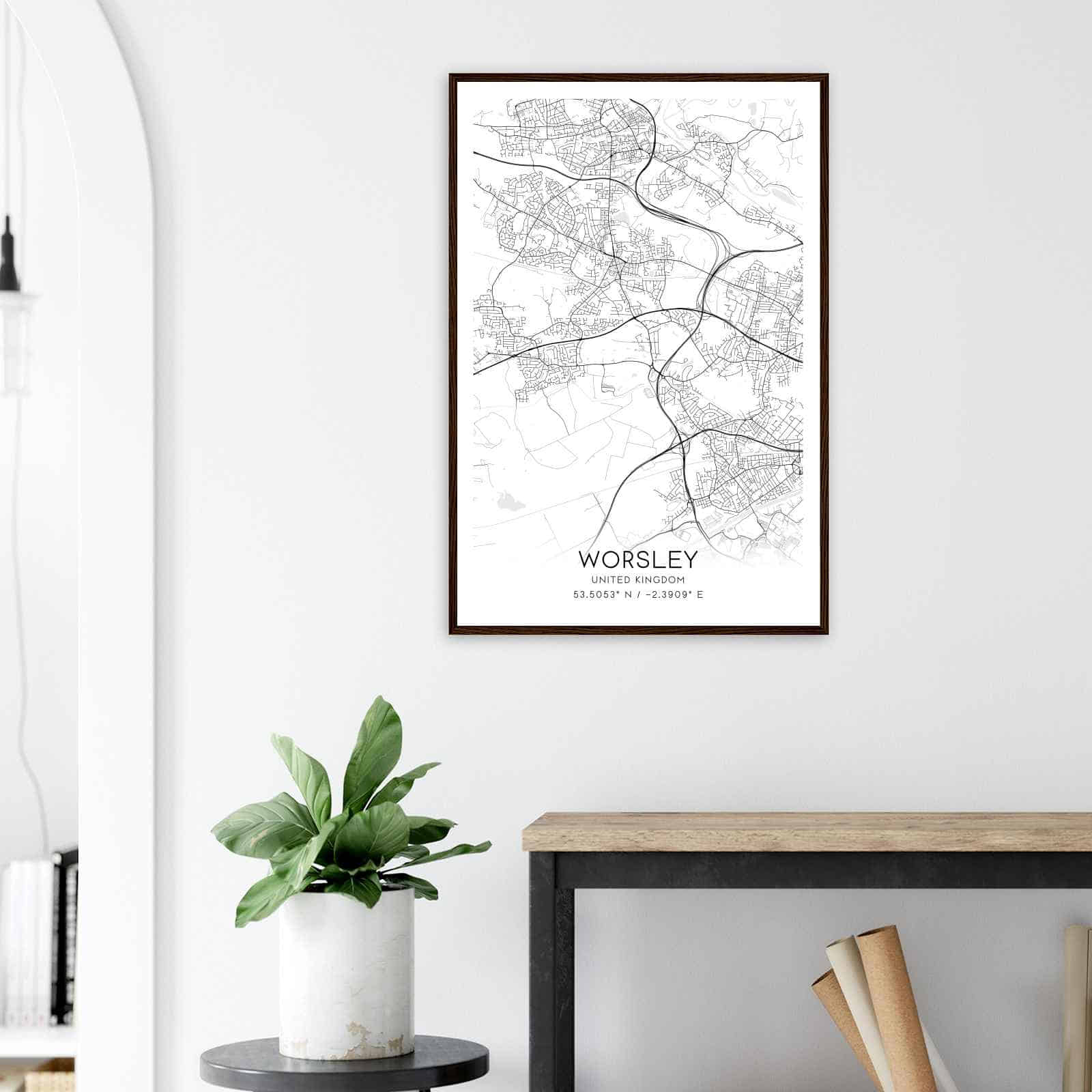 Deerfield Kansas Map Poster, Modern Home Decor Wall Art Print (Copy)