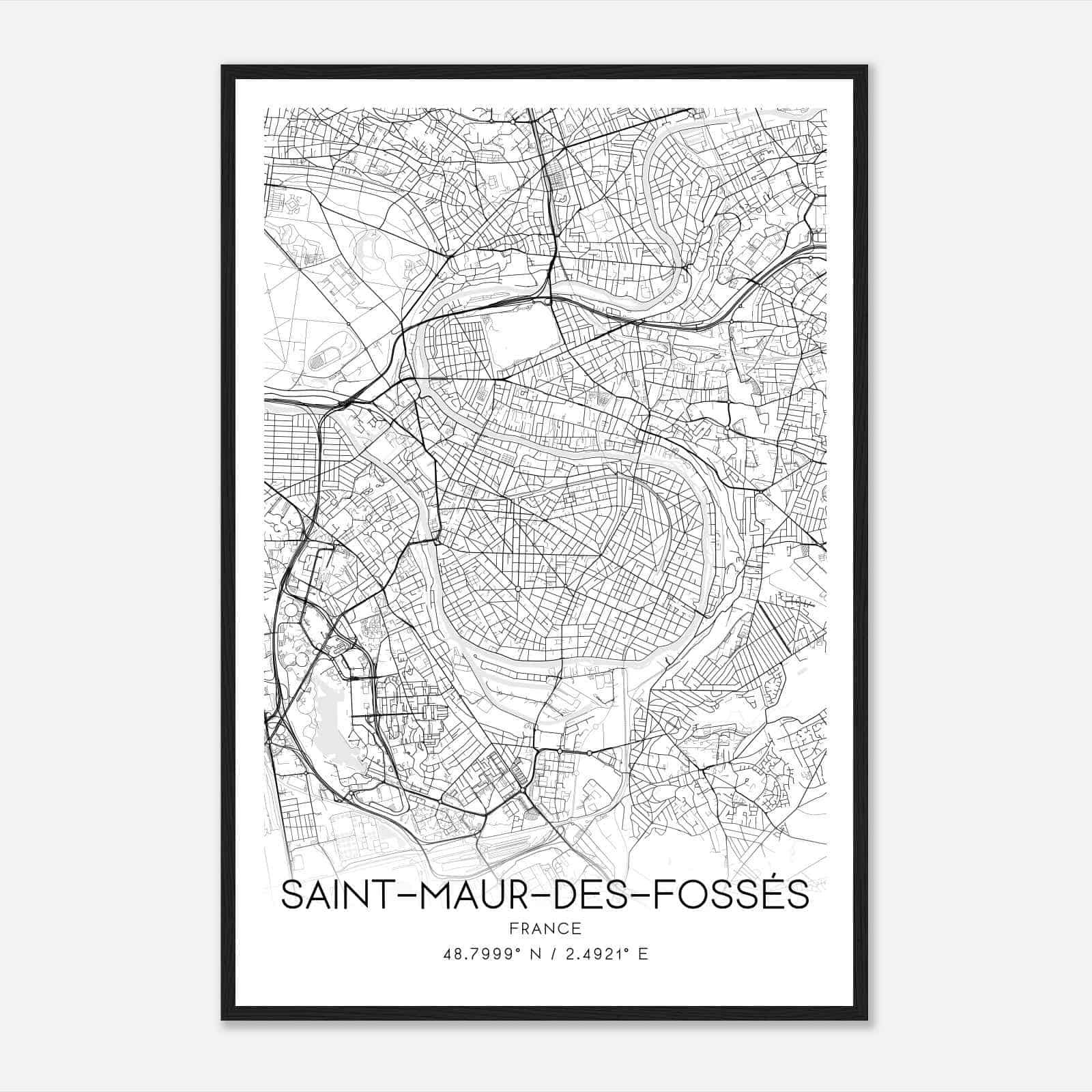 Saint-Maur-des-Fosses France Map Poster, Modern Home Decor Wall Art Print Saint-Maur-des-Fosses France Map Poster, Modern Home Decor Wall Art Print