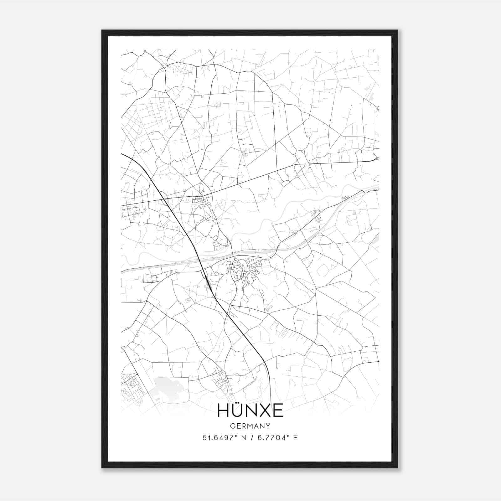 Hunxe Germany Map Poster, Modern Home Decor Wall Art Print