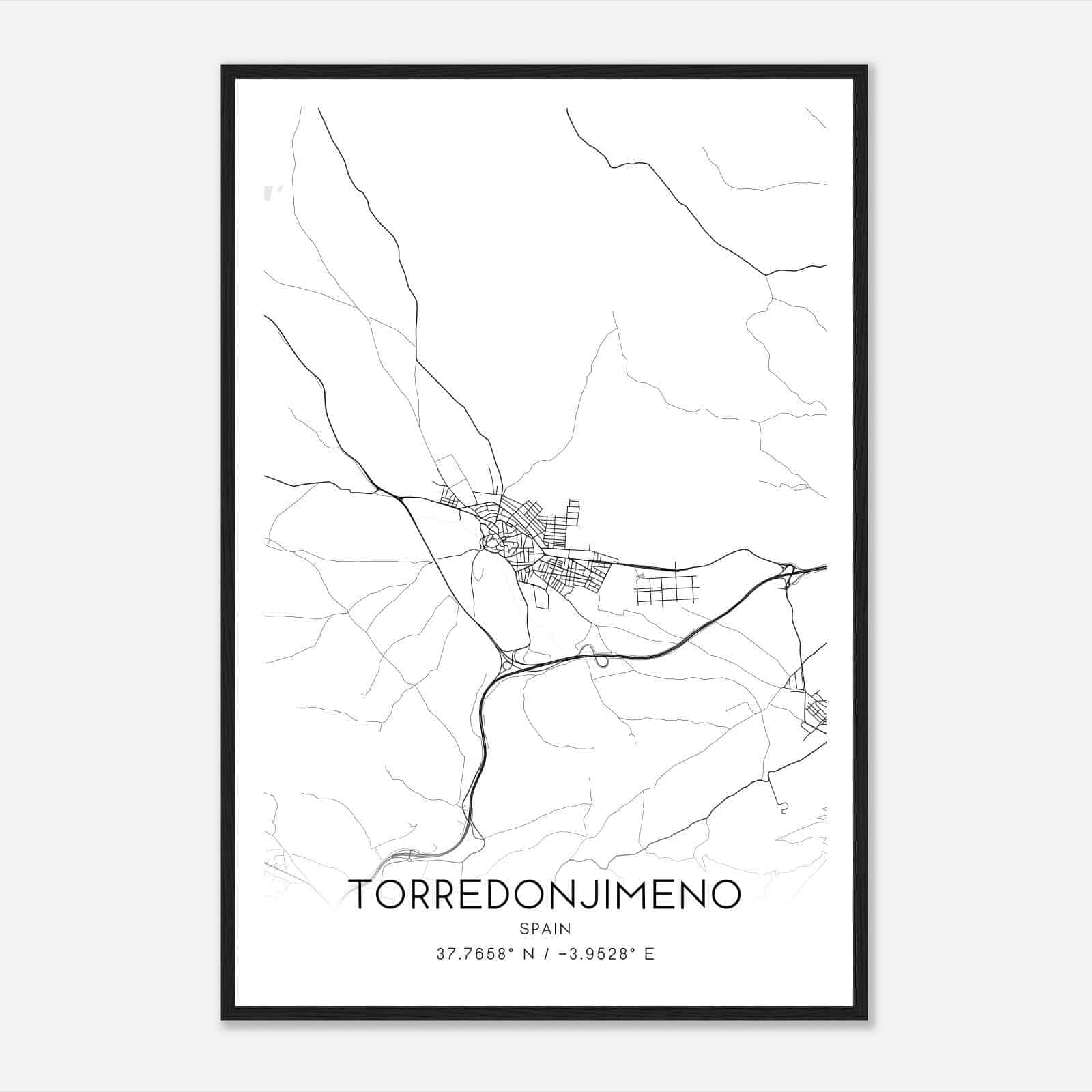 Torredonjimeno Spain Map Poster, Modern Home Decor Wall Art Print