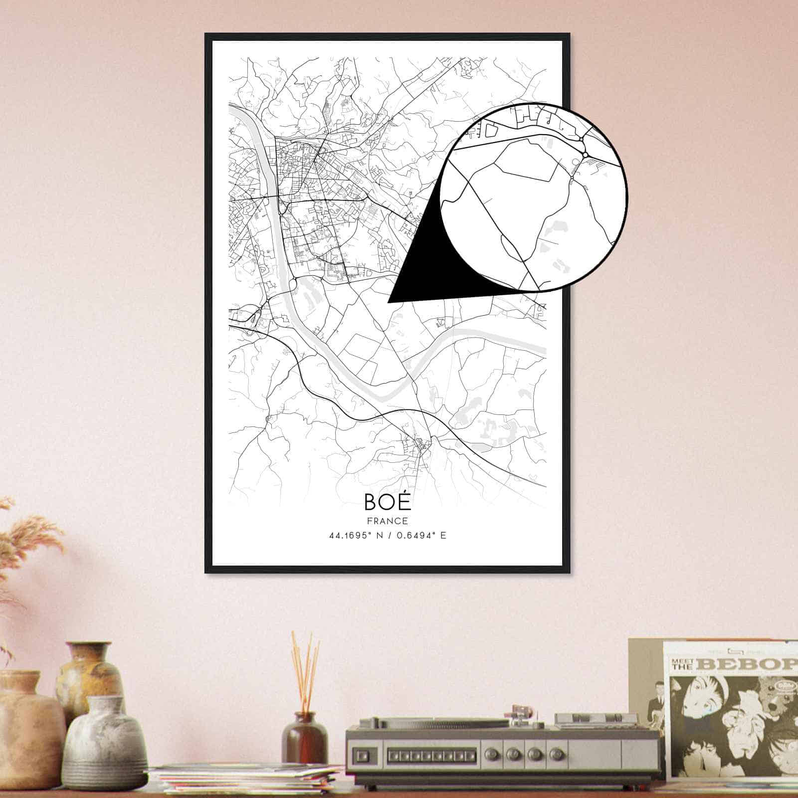 Deerfield Kansas Map Poster, Modern Home Decor Wall Art Print (Copy)