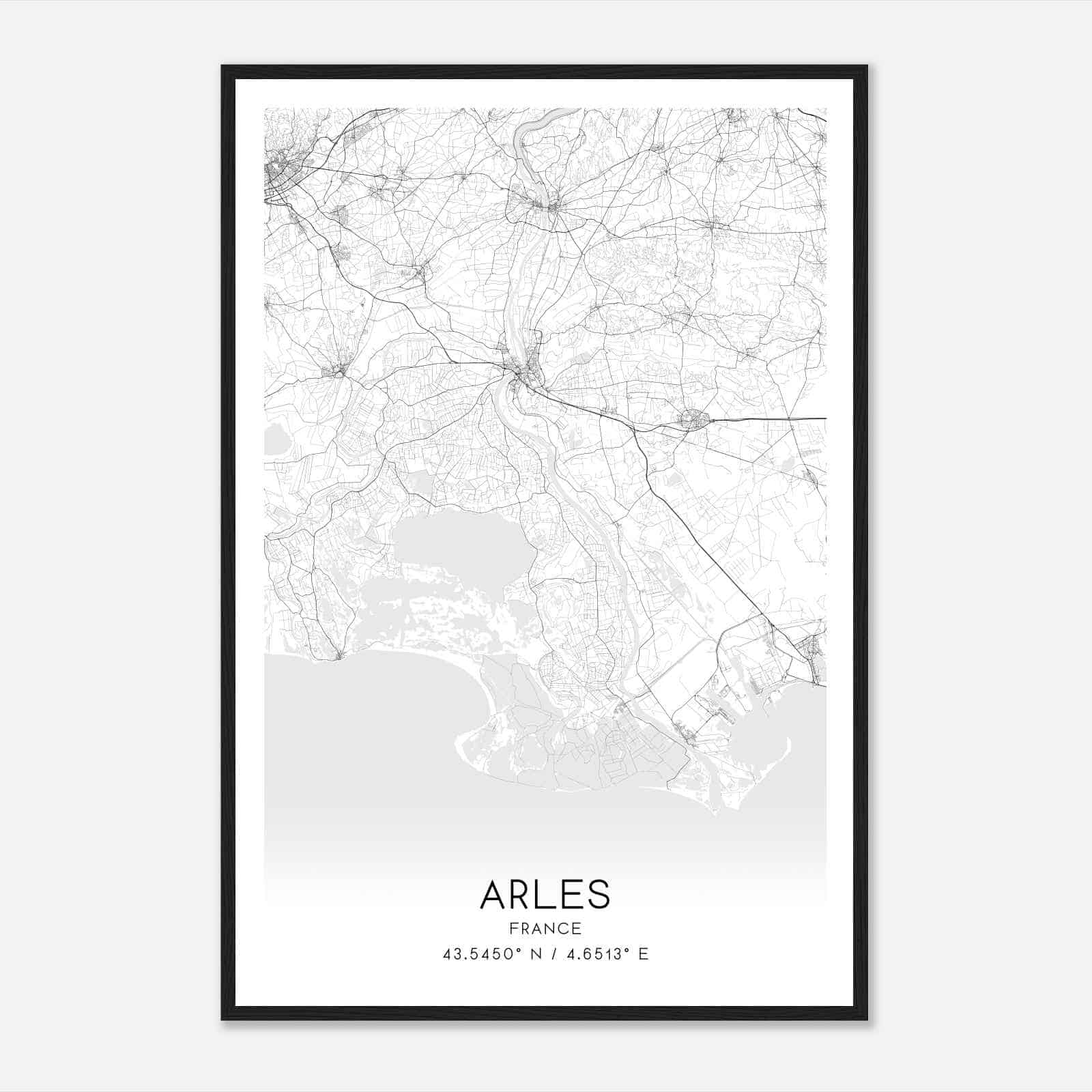Arles France Map Poster, Modern Home Decor Wall Art Print