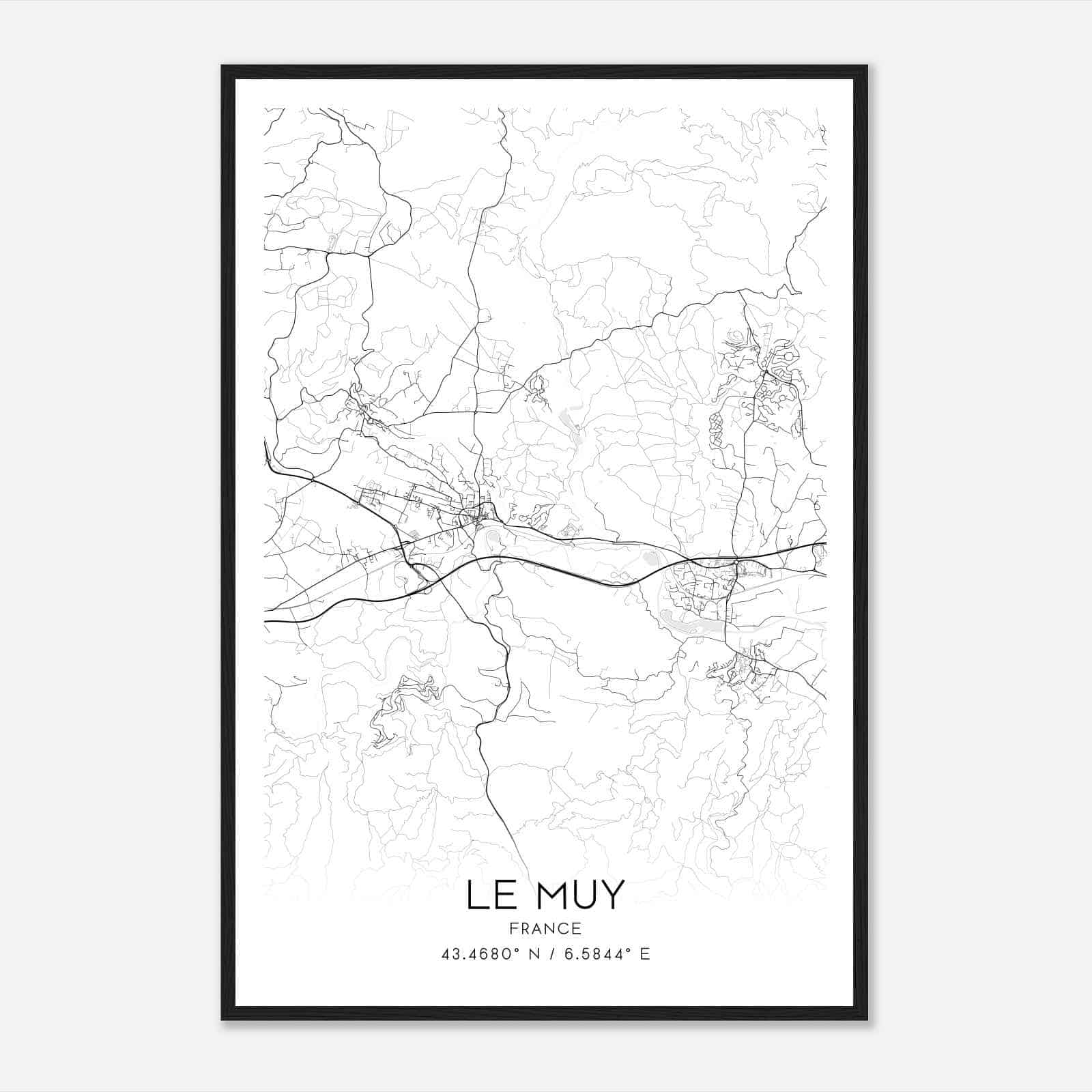 Le Muy France Map Poster, Modern Home Decor Wall Art Print