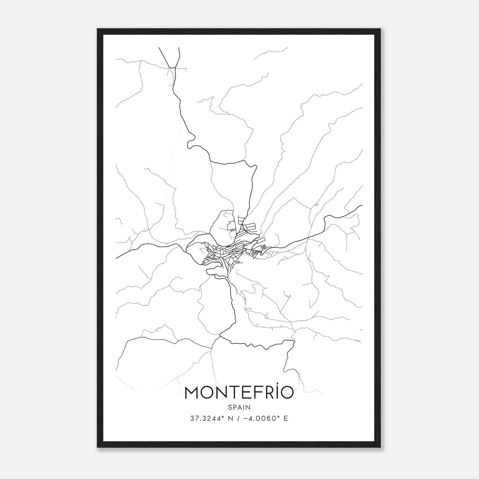 Montefrio Spain Map Poster, Modern Home Decor Wall Art Print