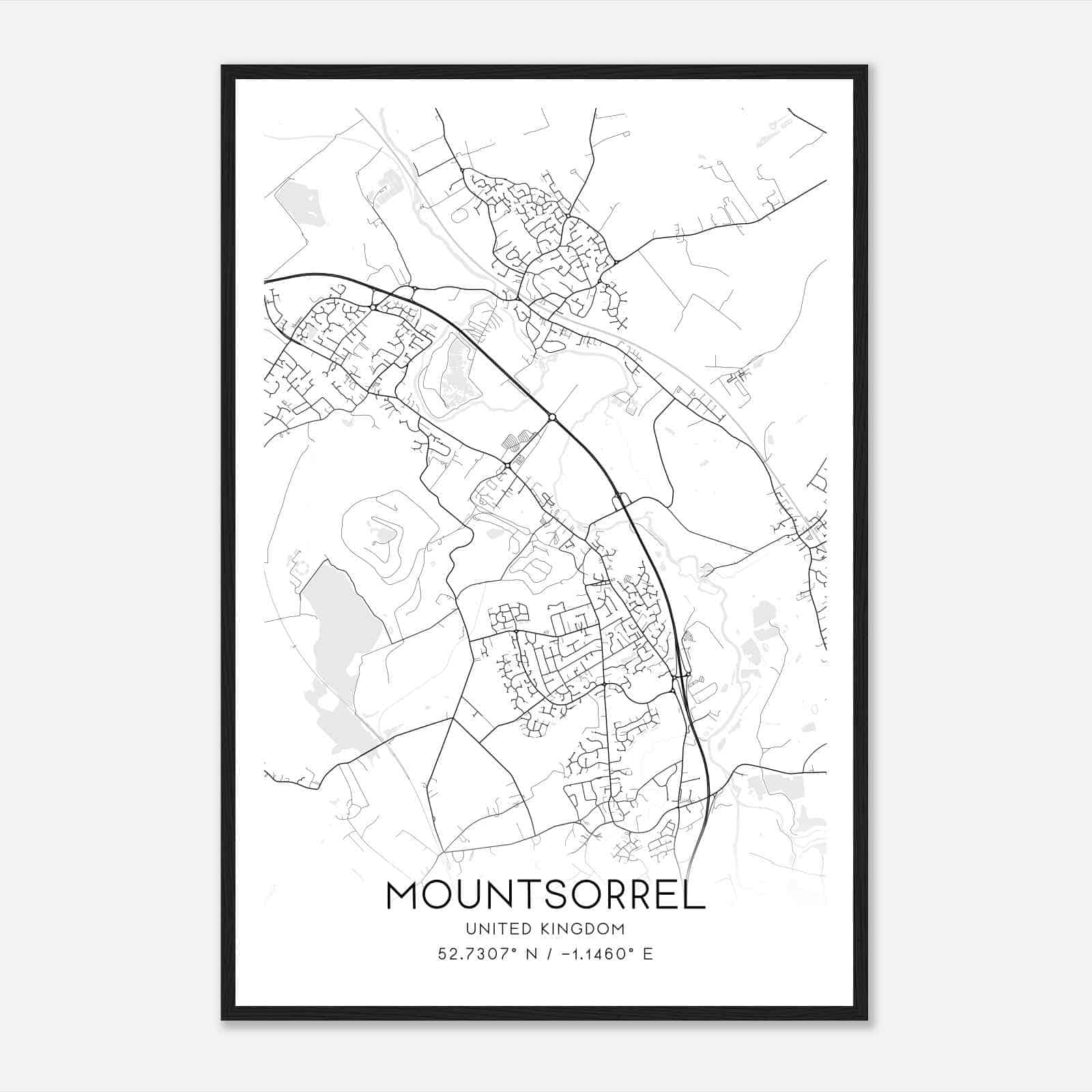 Mountsorrel United Kingdom Map Poster, Modern Home Decor Wall Art Print Mountsorrel United Kingdom Map Poster, Modern Home Decor Wall Art Print