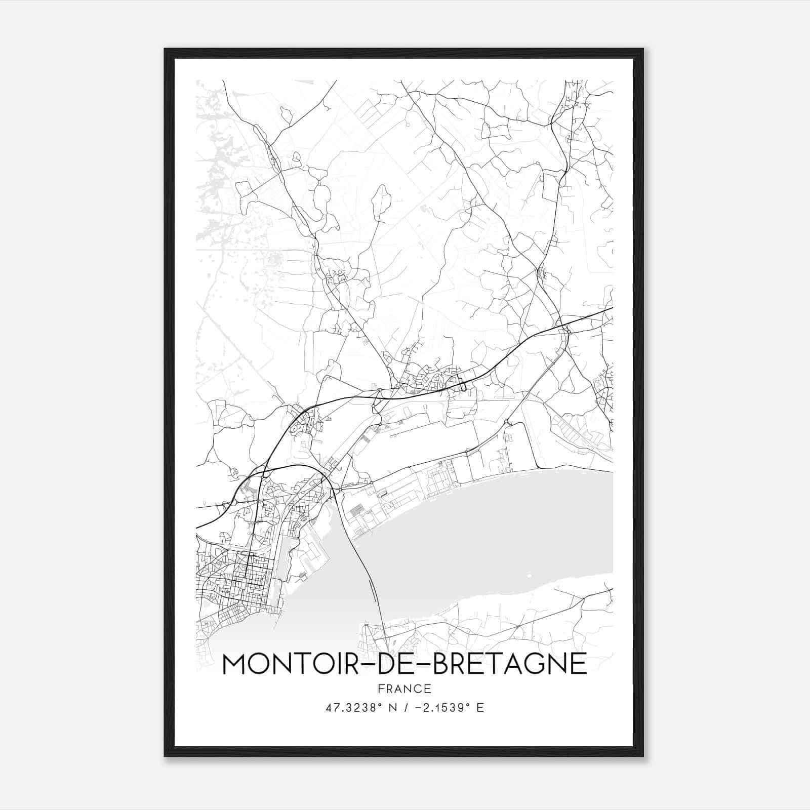 Montoir-de-Bretagne France Map Poster, Modern Home Decor Wall Art Print