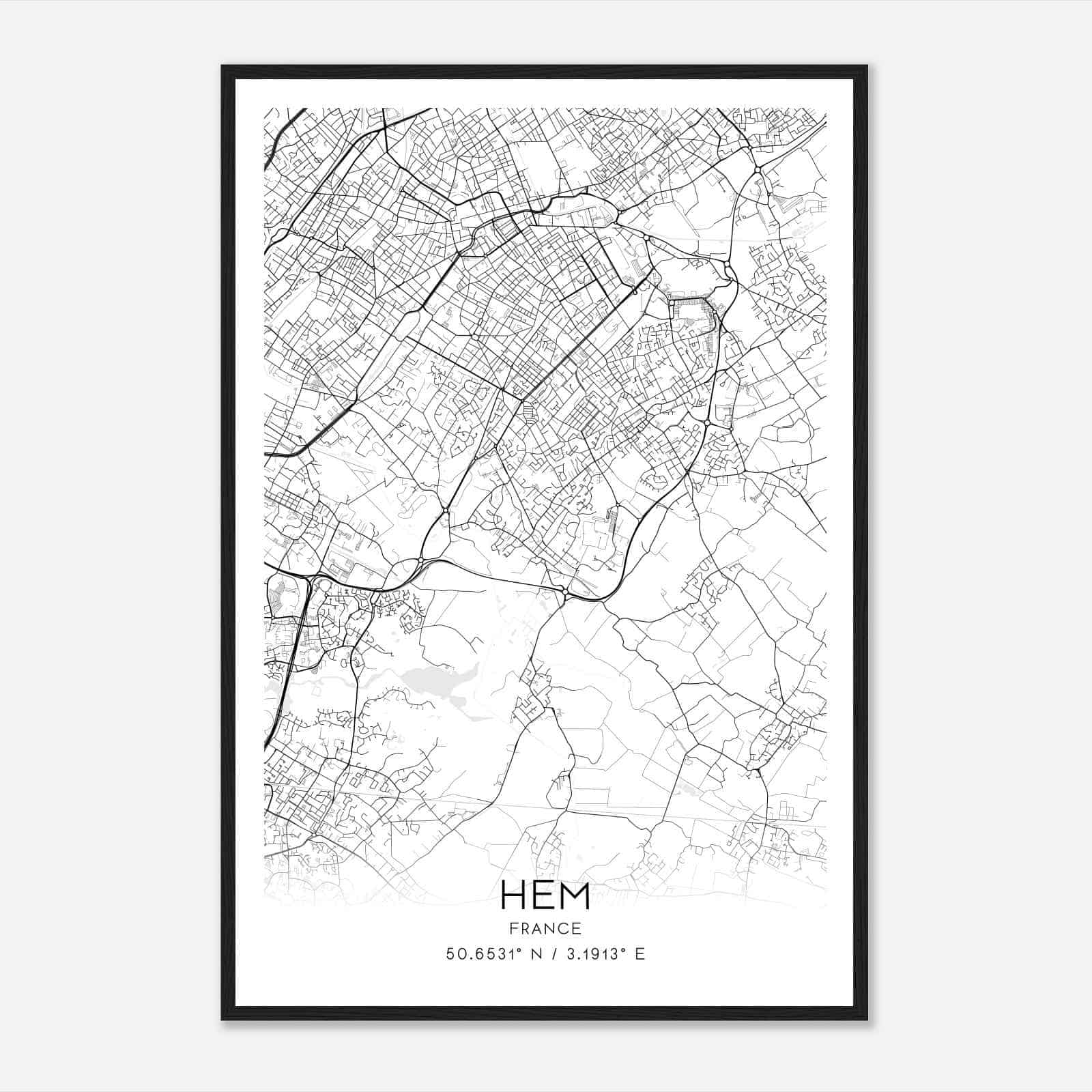 Hem France Map Poster, Modern Home Decor Wall Art Print
