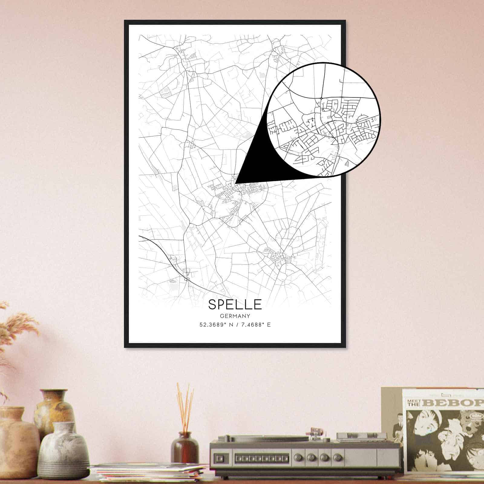 Deerfield Kansas Map Poster, Modern Home Decor Wall Art Print (Copy)