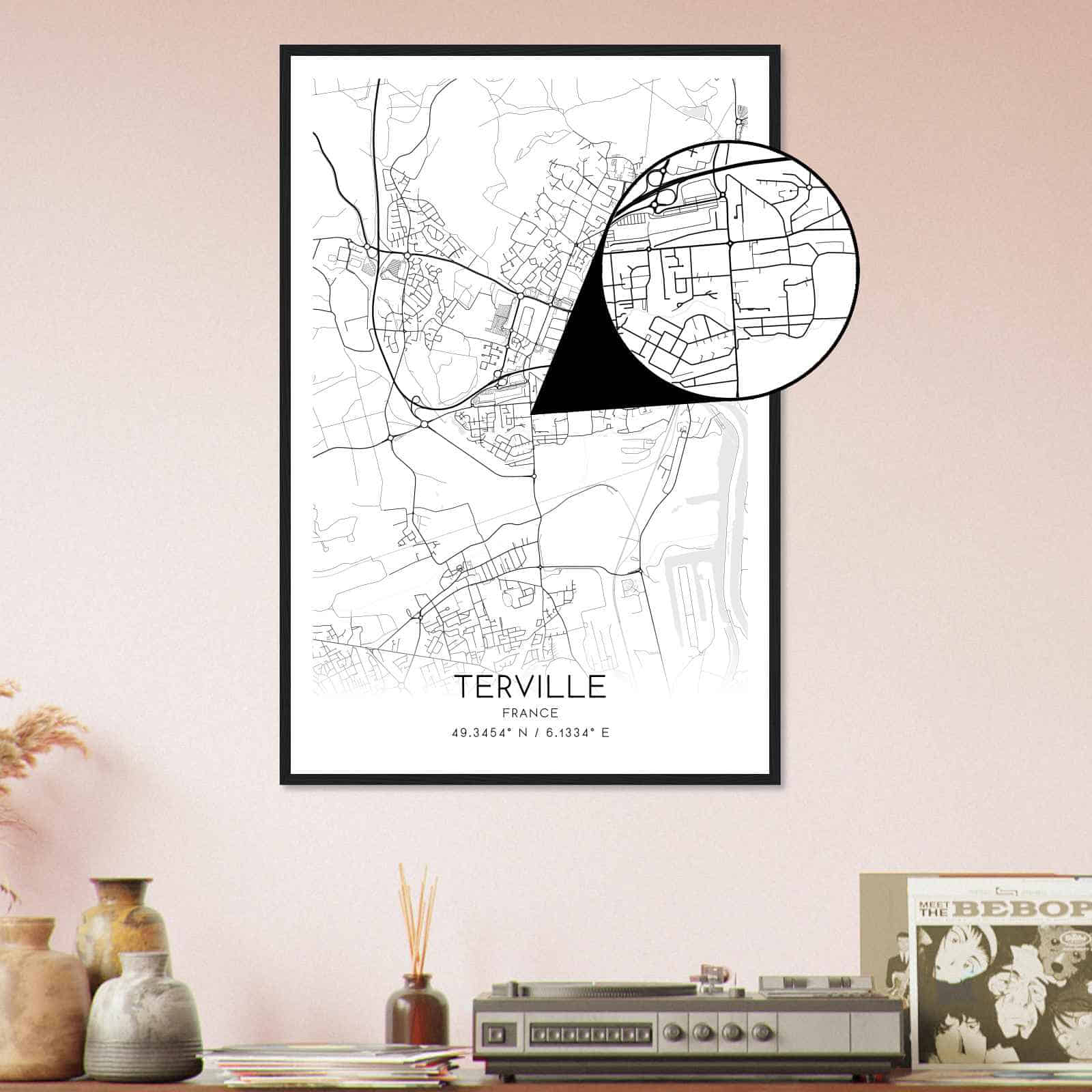 Deerfield Kansas Map Poster, Modern Home Decor Wall Art Print (Copy)