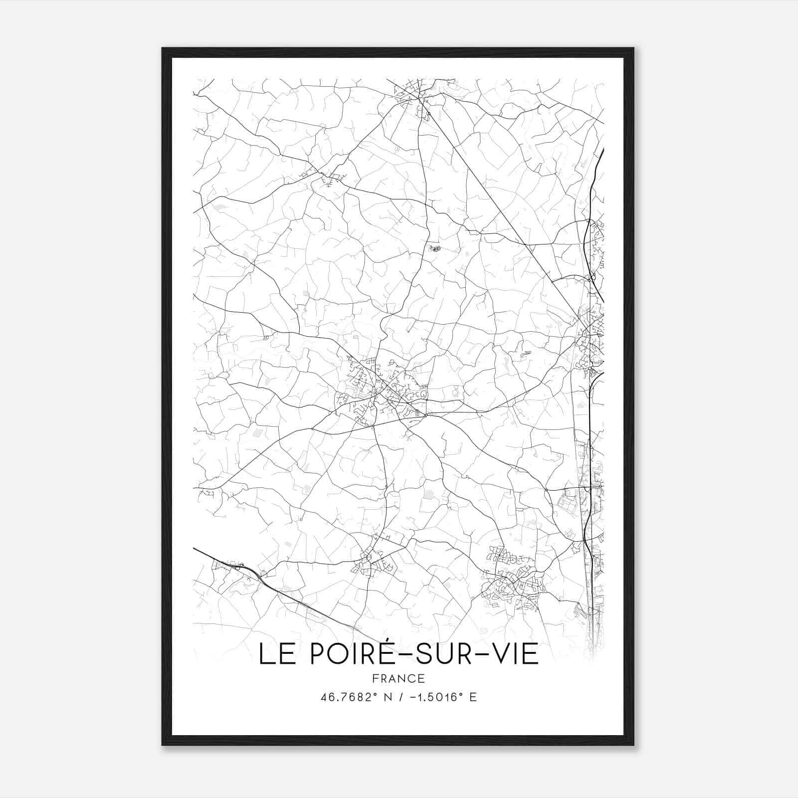 Le Poire-sur-Vie France Map Poster, Modern Home Decor Wall Art Print