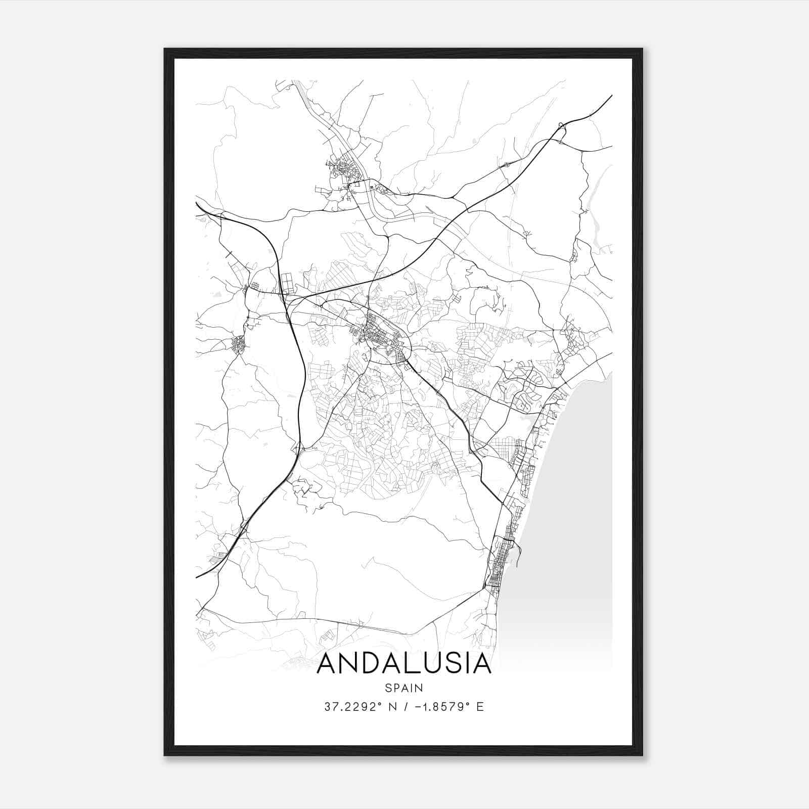 Vera Spain Map Poster, Modern Home Decor Wall Art Print