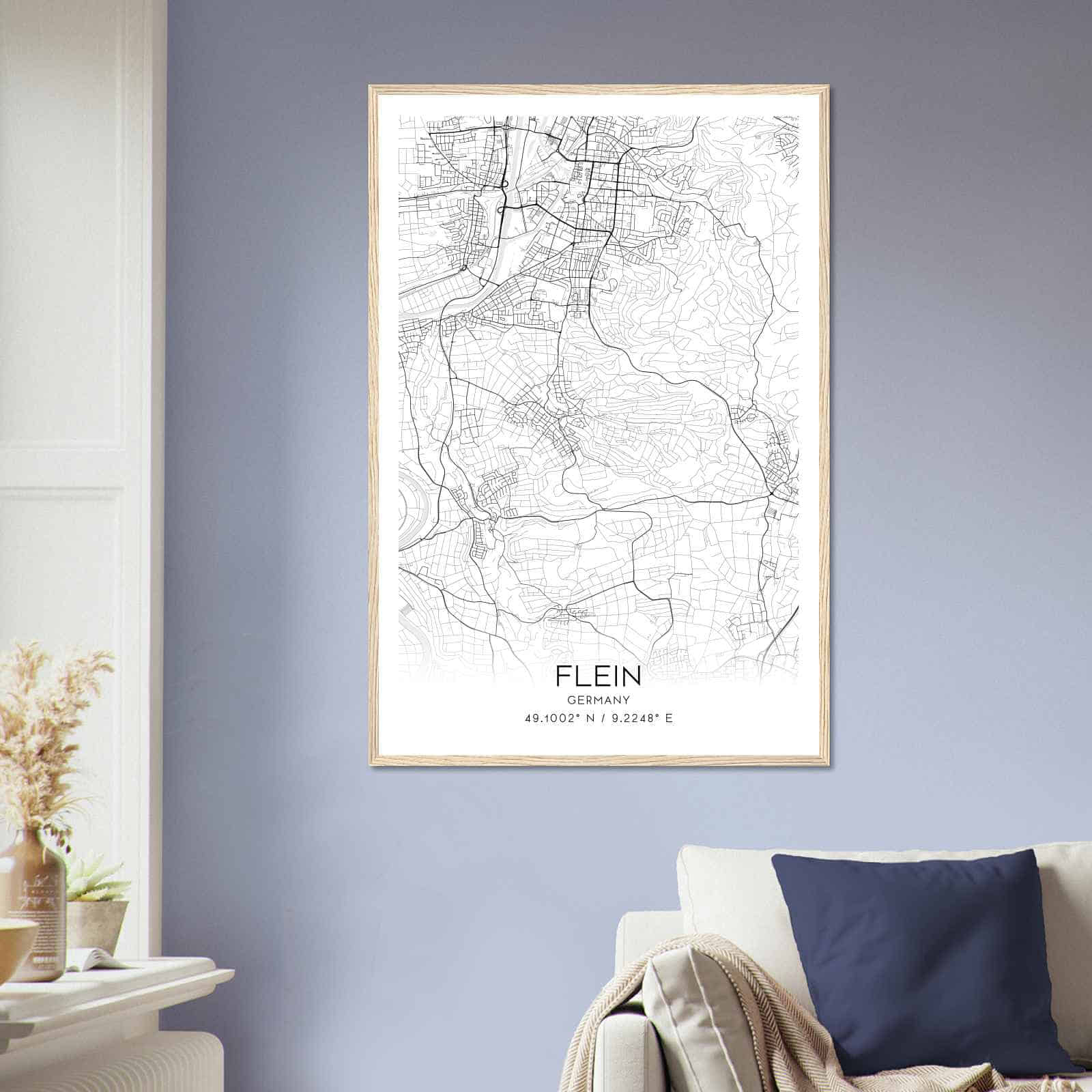 Deerfield Kansas Map Poster, Modern Home Decor Wall Art Print (Copy)