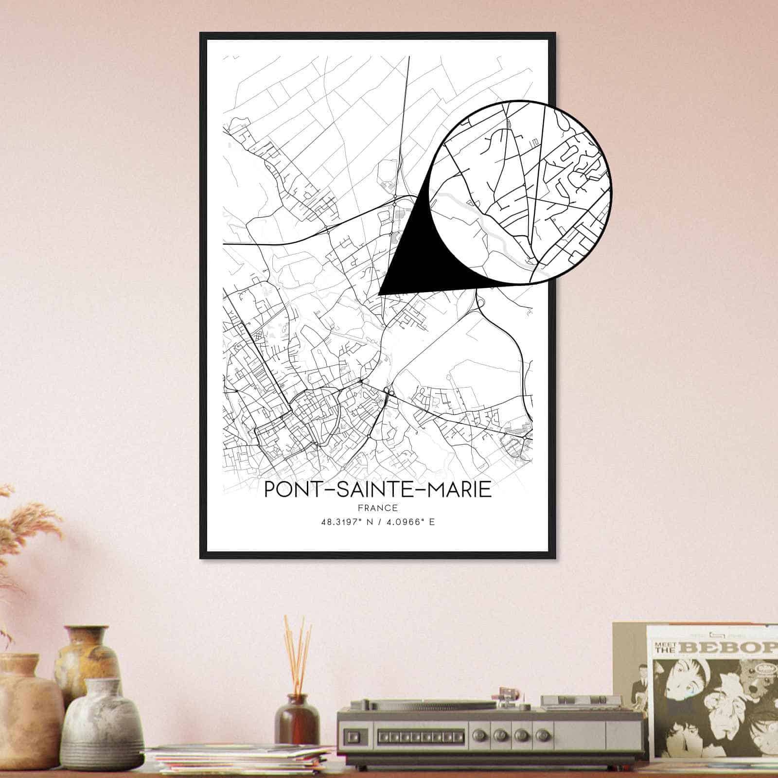 Deerfield Kansas Map Poster, Modern Home Decor Wall Art Print (Copy)