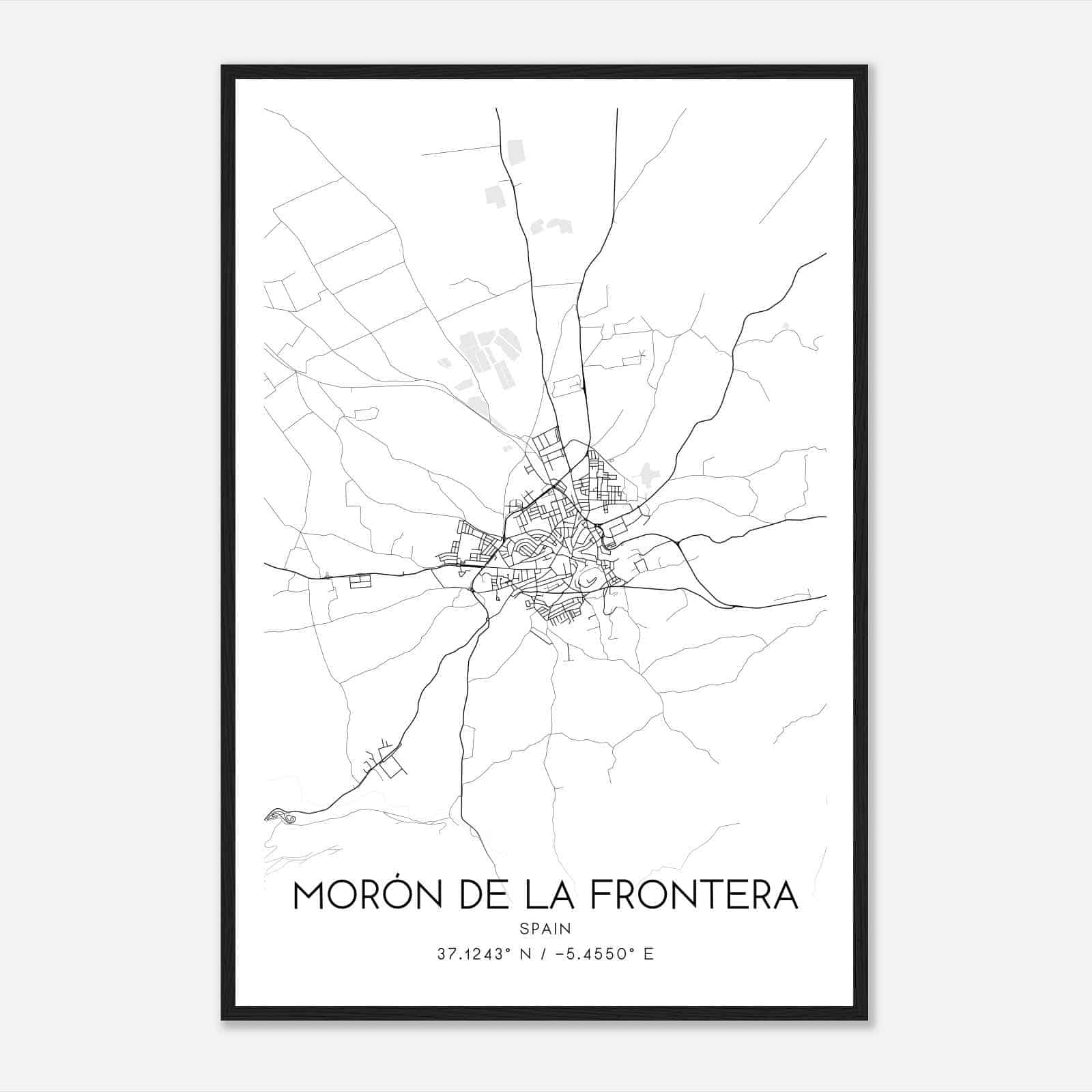 Moron de la Frontera Spain Map Poster, Modern Home Decor Wall Art Print