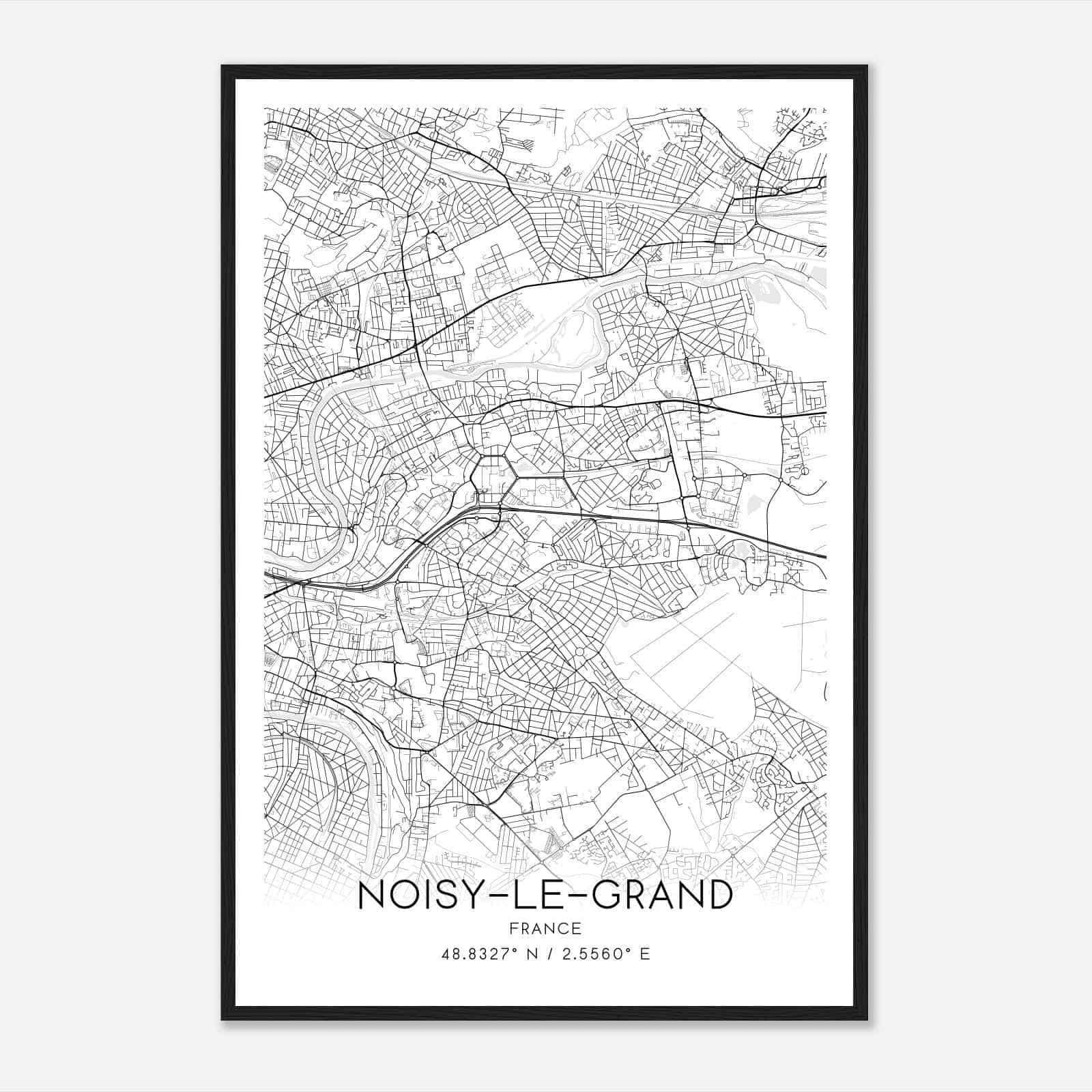 Noisy-le-Grand France Map Poster, Modern Home Decor Wall Art Print Noisy-le-Grand France Map Poster, Modern Home Decor Wall Art Print
