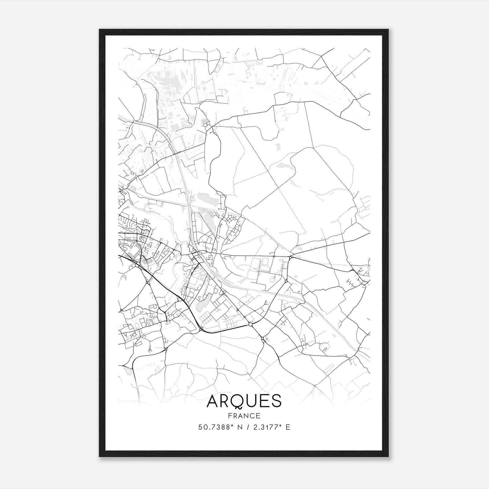 Arques France Map Poster, Modern Home Decor Wall Art Print