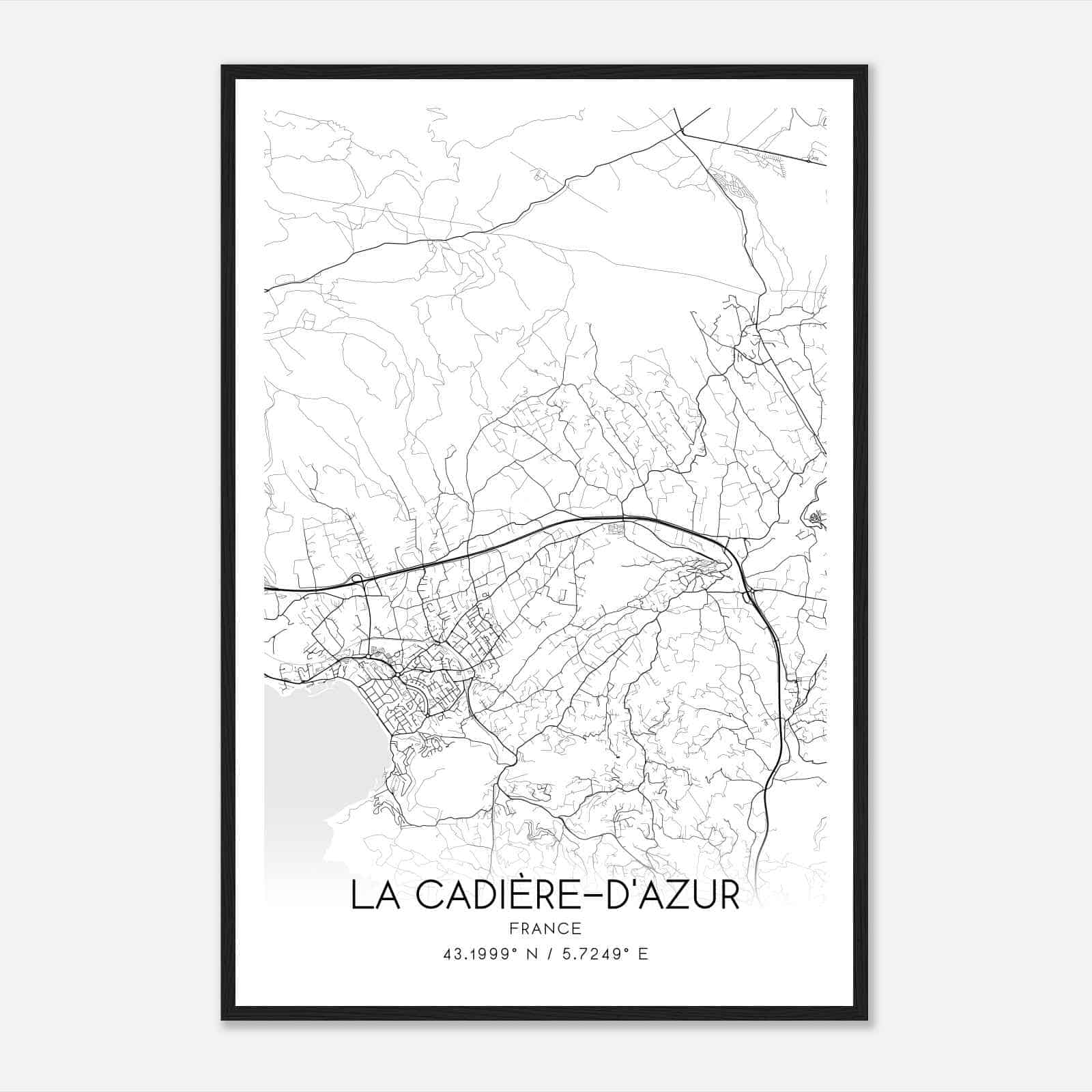 La Cadiere-d’Azur France Map Poster, Modern Home Decor Wall Art Print