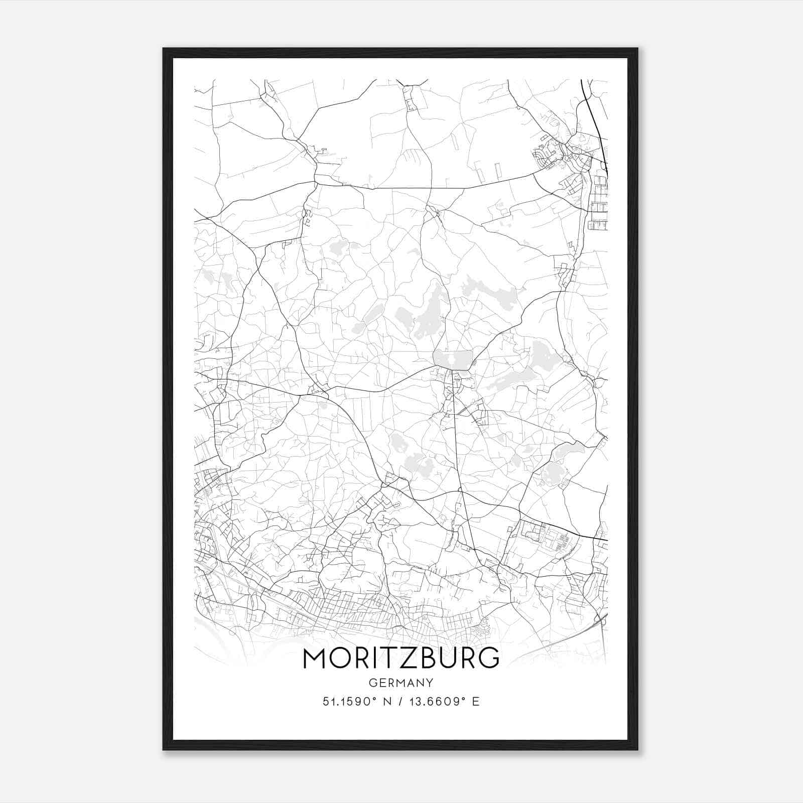 Moritzburg Germany Map Poster, Modern Home Decor Wall Art Print