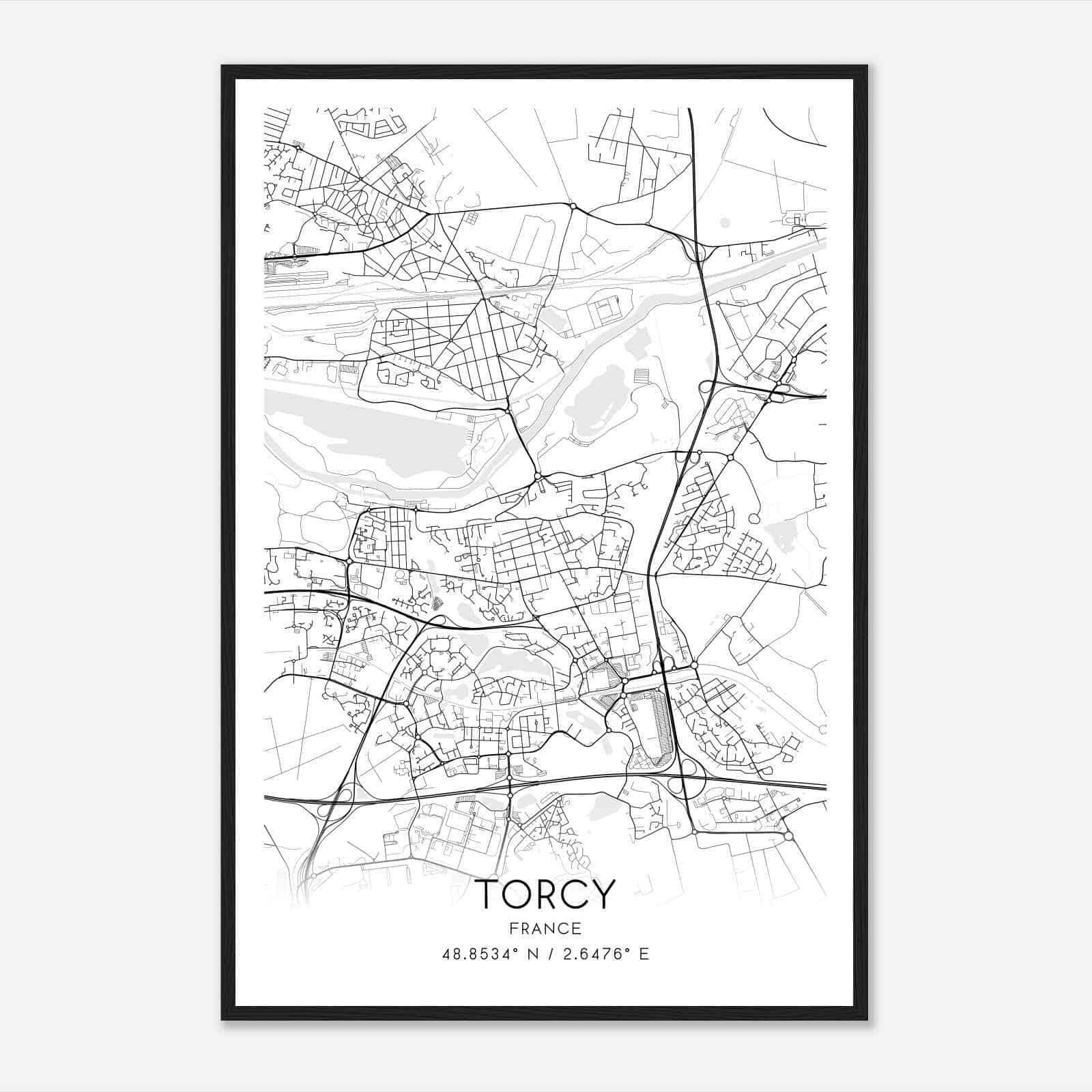 Torcy France Map Poster, Modern Home Decor Wall Art Print Torcy France Map Poster, Modern Home Decor Wall Art Print