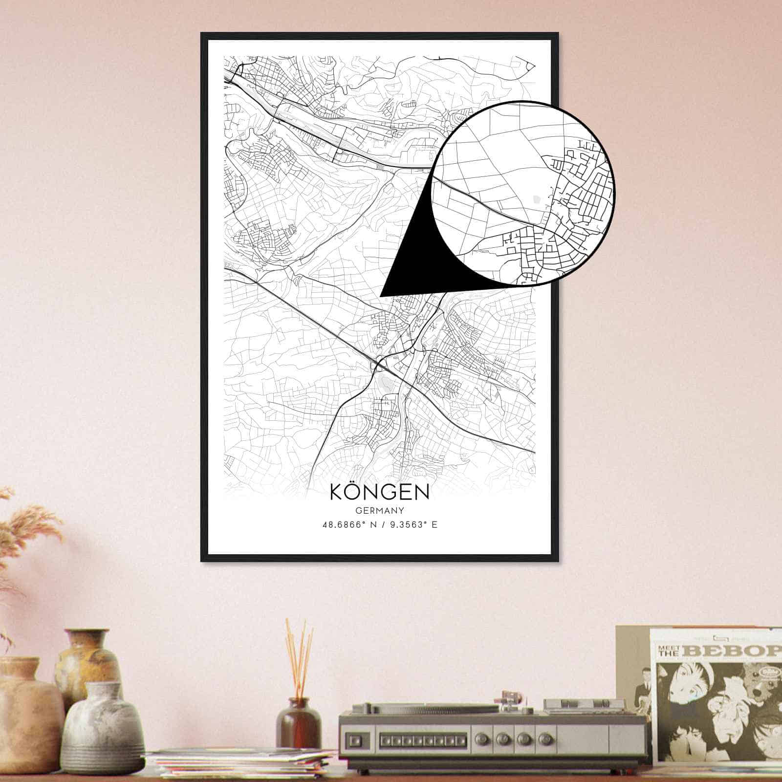 Deerfield Kansas Map Poster, Modern Home Decor Wall Art Print (Copy)