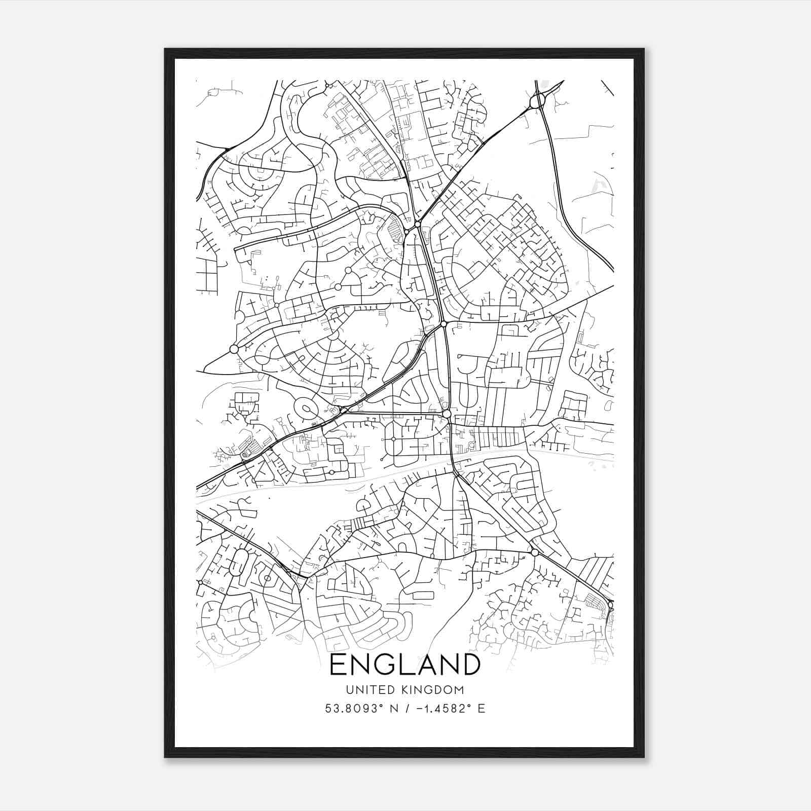 Cross Gates United Kingdom Map Poster, Modern Home Decor Wall Art Print