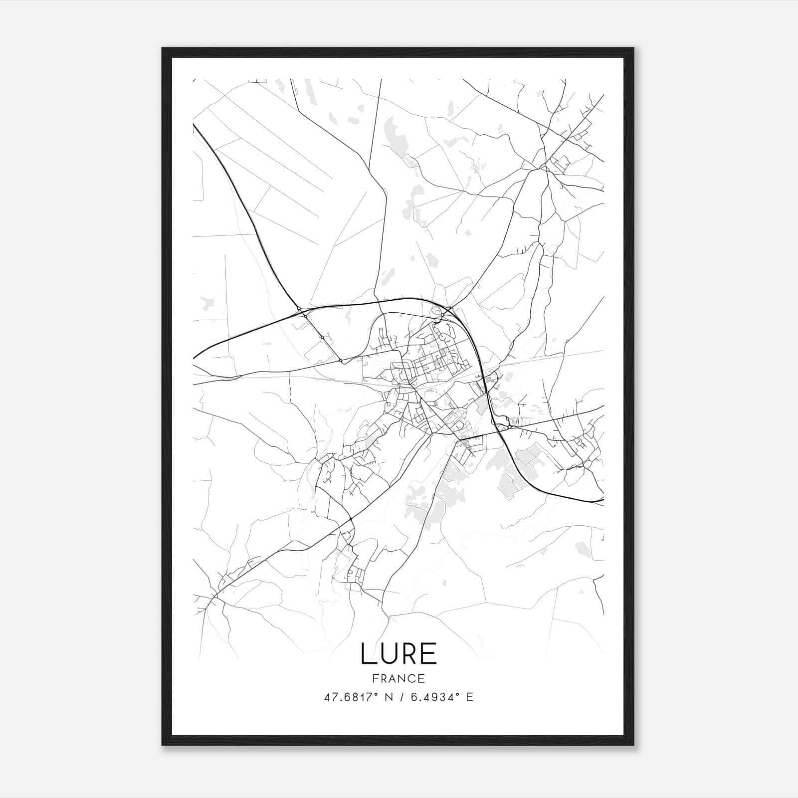 Lure France Map Poster, Modern Home Decor Wall Art Print