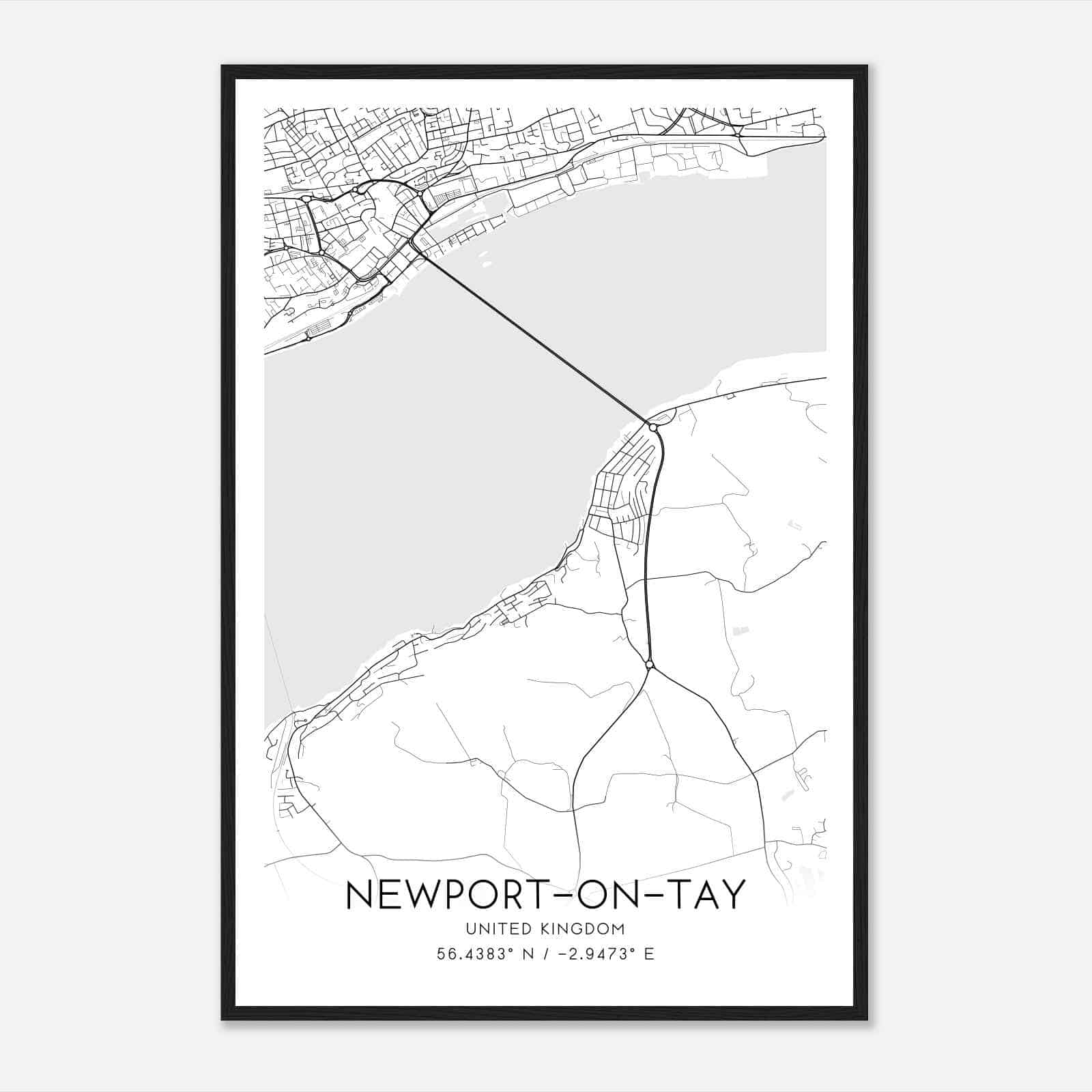 Newport-On-Tay United Kingdom Map Poster, Modern Home Decor Wall Art Print