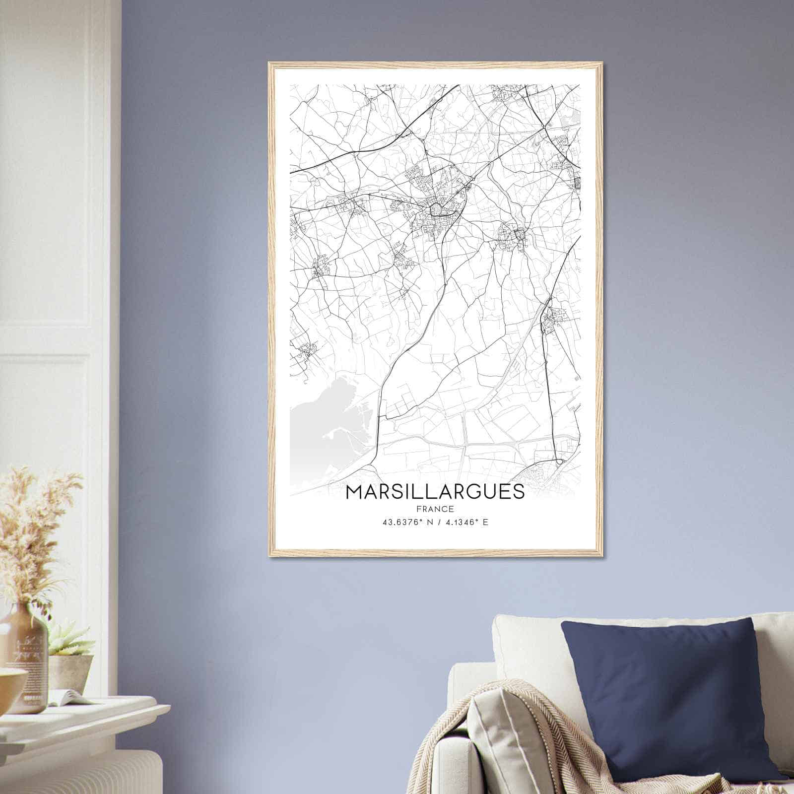 Deerfield Kansas Map Poster, Modern Home Decor Wall Art Print (Copy)