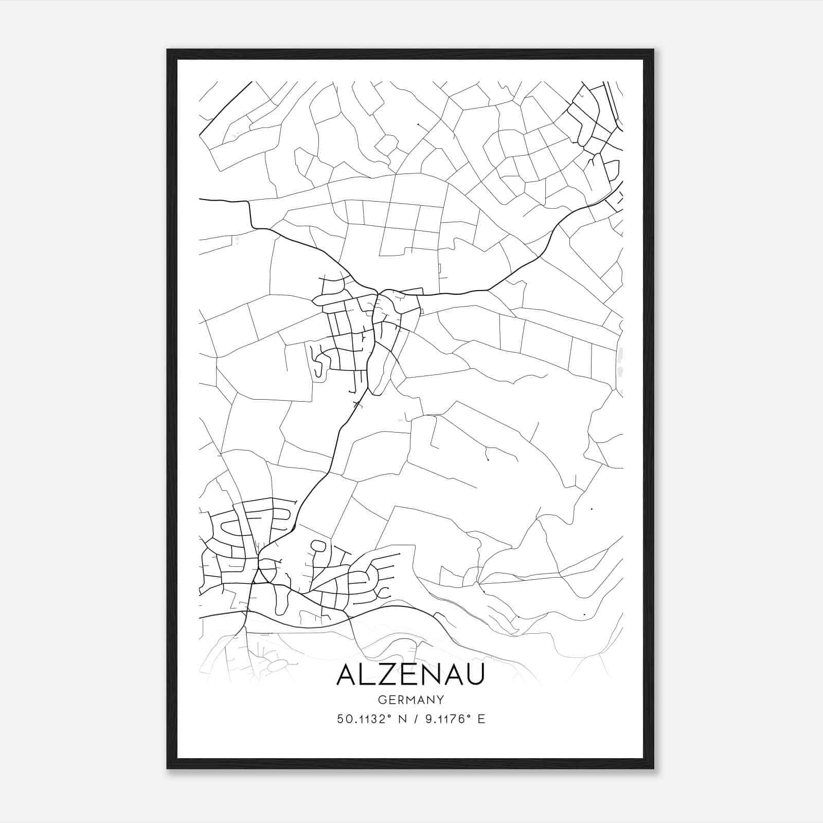 Maisenhausen Germany Map Poster, Modern Home Decor Wall Art Print